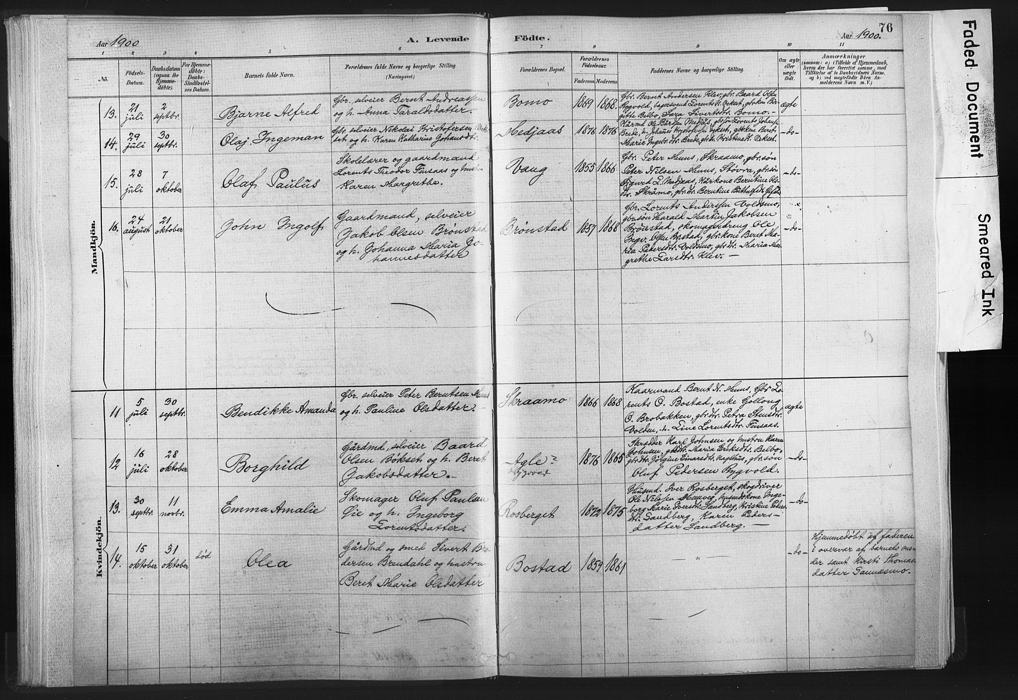 Ministerialprotokoller, klokkerbøker og fødselsregistre - Nord-Trøndelag, SAT/A-1458/749/L0474: Parish register (official) no. 749A08, 1887-1903, p. 76