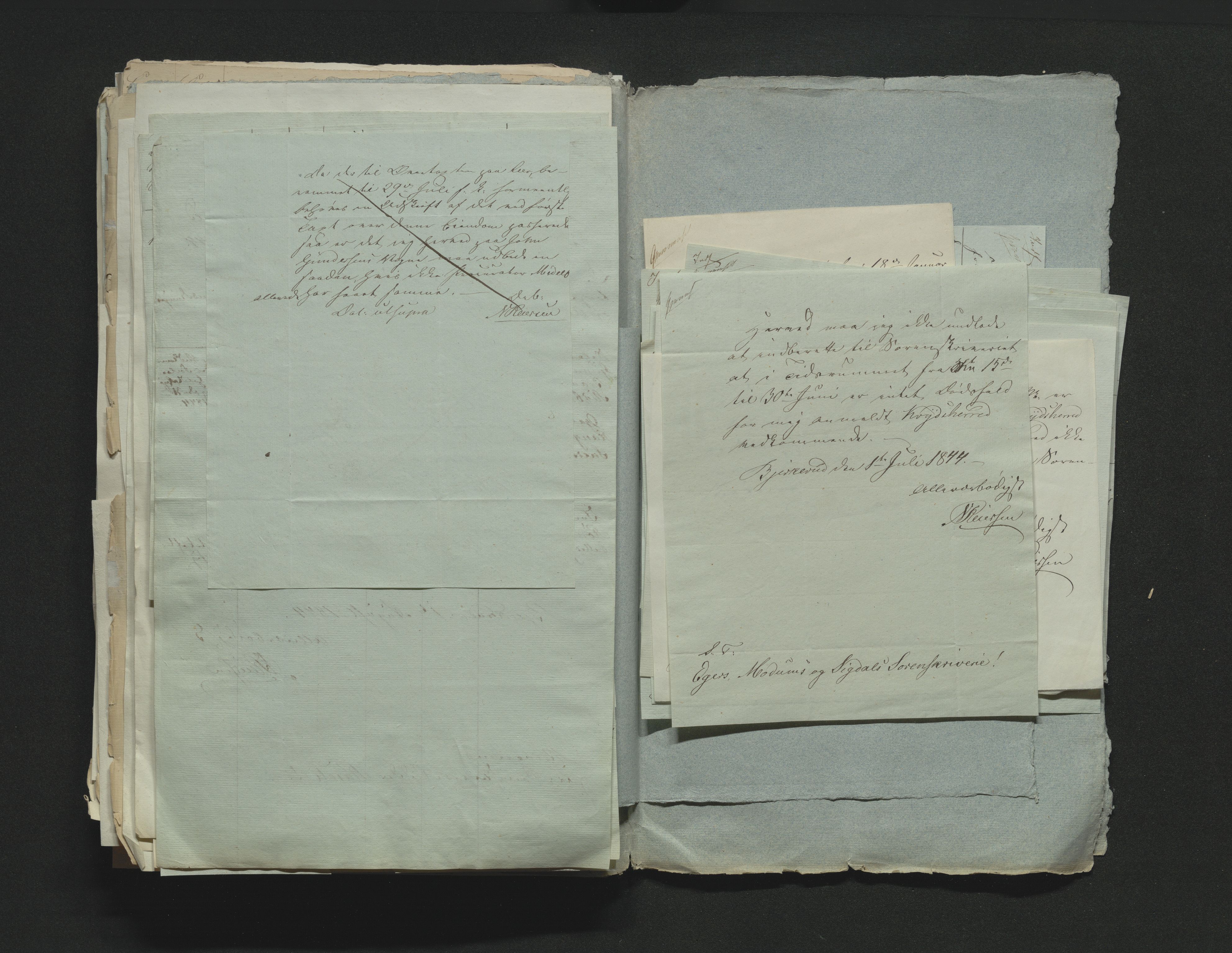 Eiker, Modum og Sigdal sorenskriveri, AV/SAKO-A-123/H/Ha/Hab/L0006: Dødsfallsmeldinger, 1841-1845