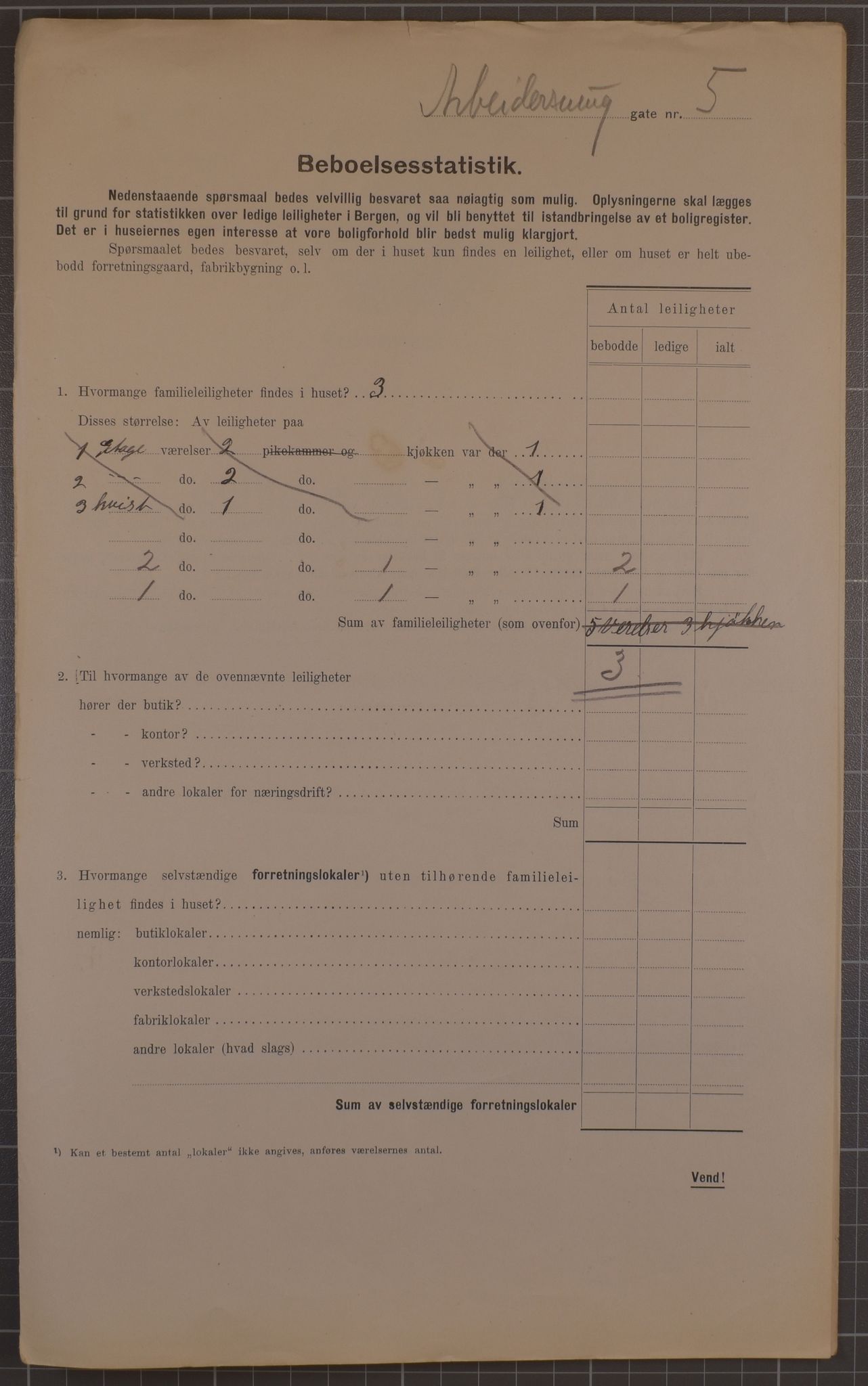 SAB, Municipal Census 1912 for Bergen, 1912, p. 1533