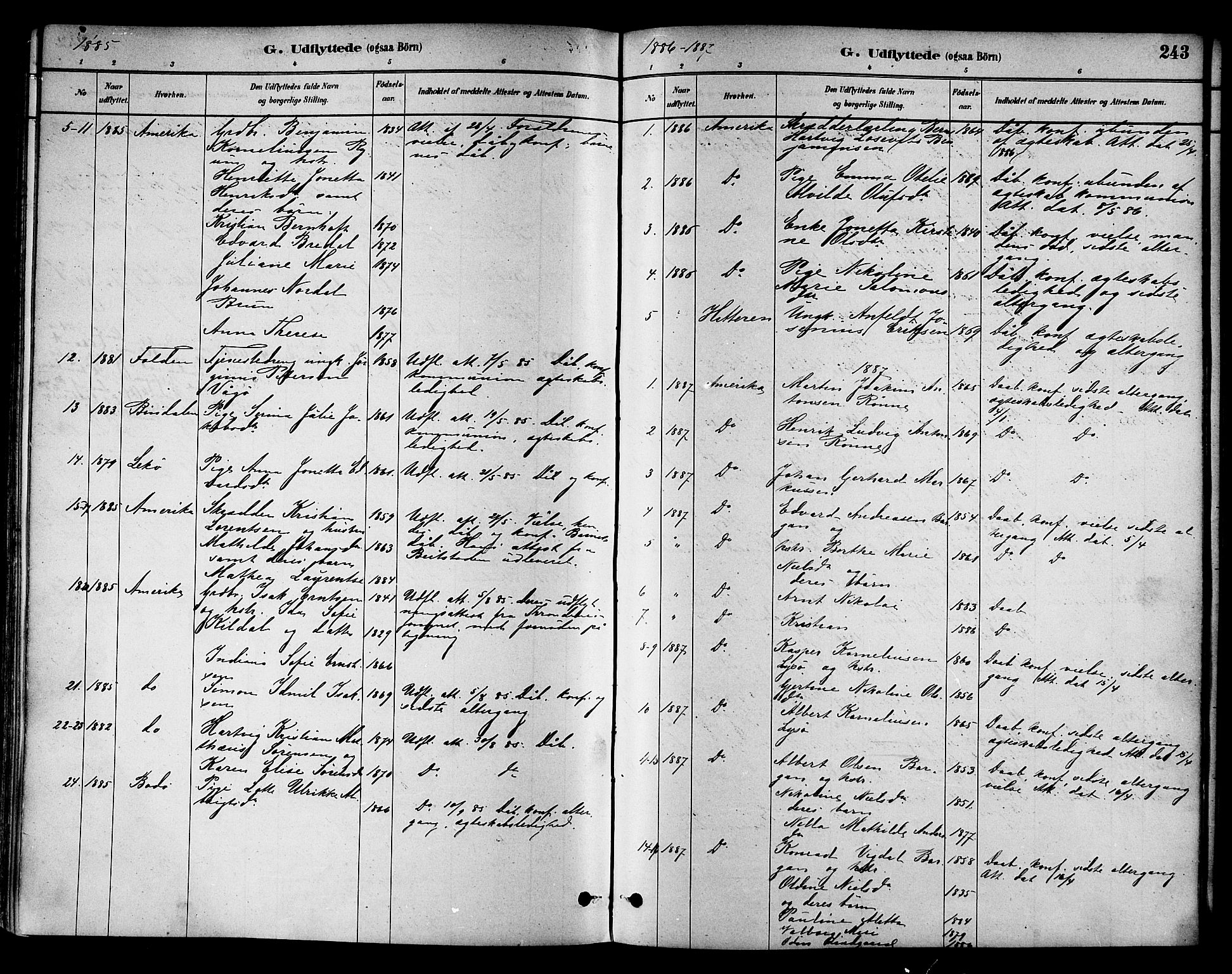 Ministerialprotokoller, klokkerbøker og fødselsregistre - Nord-Trøndelag, SAT/A-1458/786/L0686: Parish register (official) no. 786A02, 1880-1887, p. 243