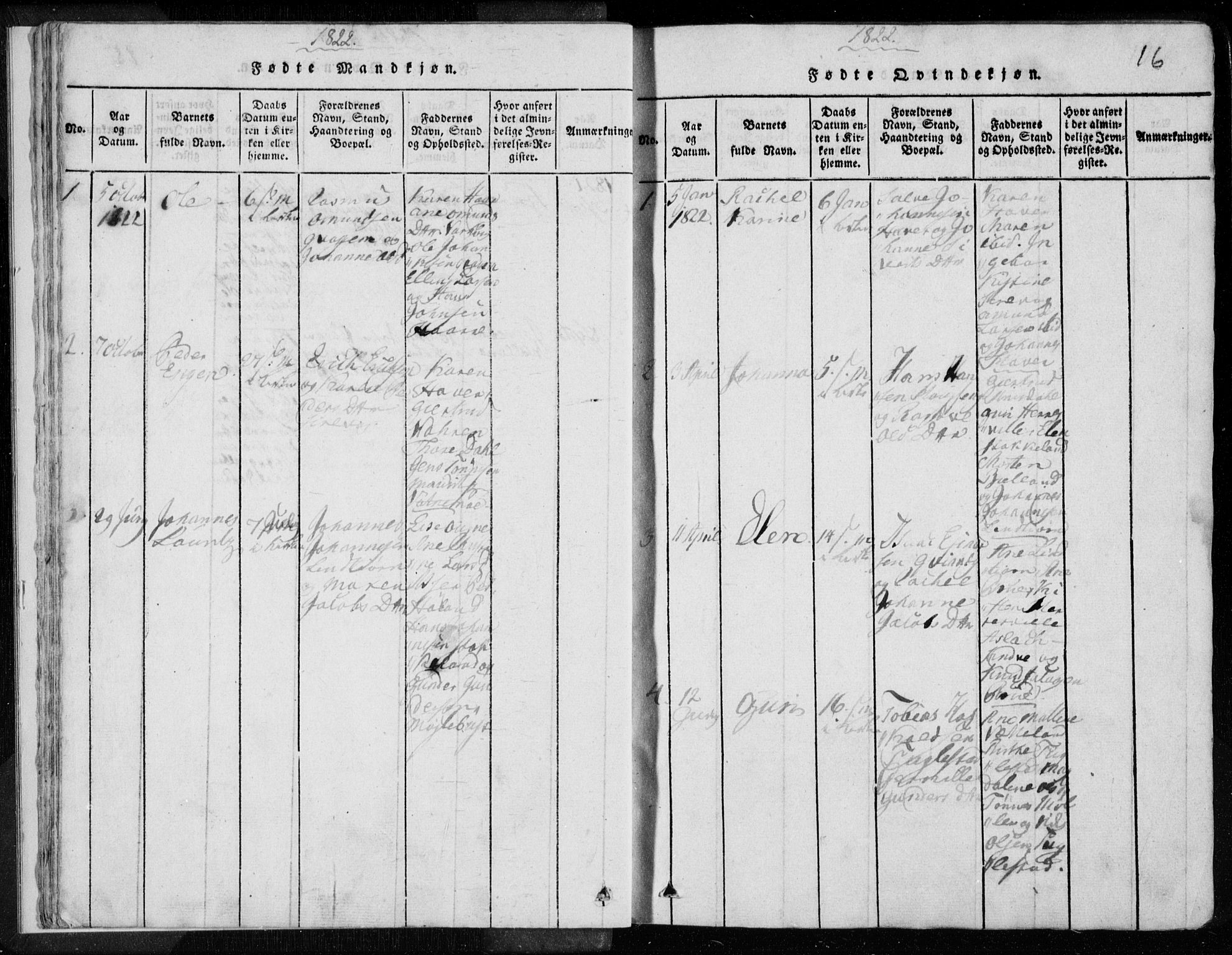 Eigersund sokneprestkontor, AV/SAST-A-101807/S08/L0008: Parish register (official) no. A 8, 1816-1847, p. 16