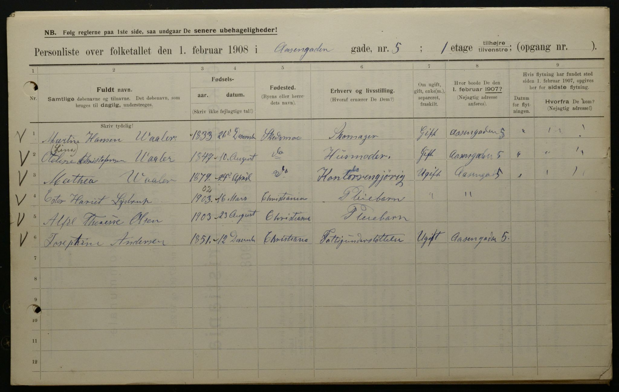 OBA, Municipal Census 1908 for Kristiania, 1908, p. 117702