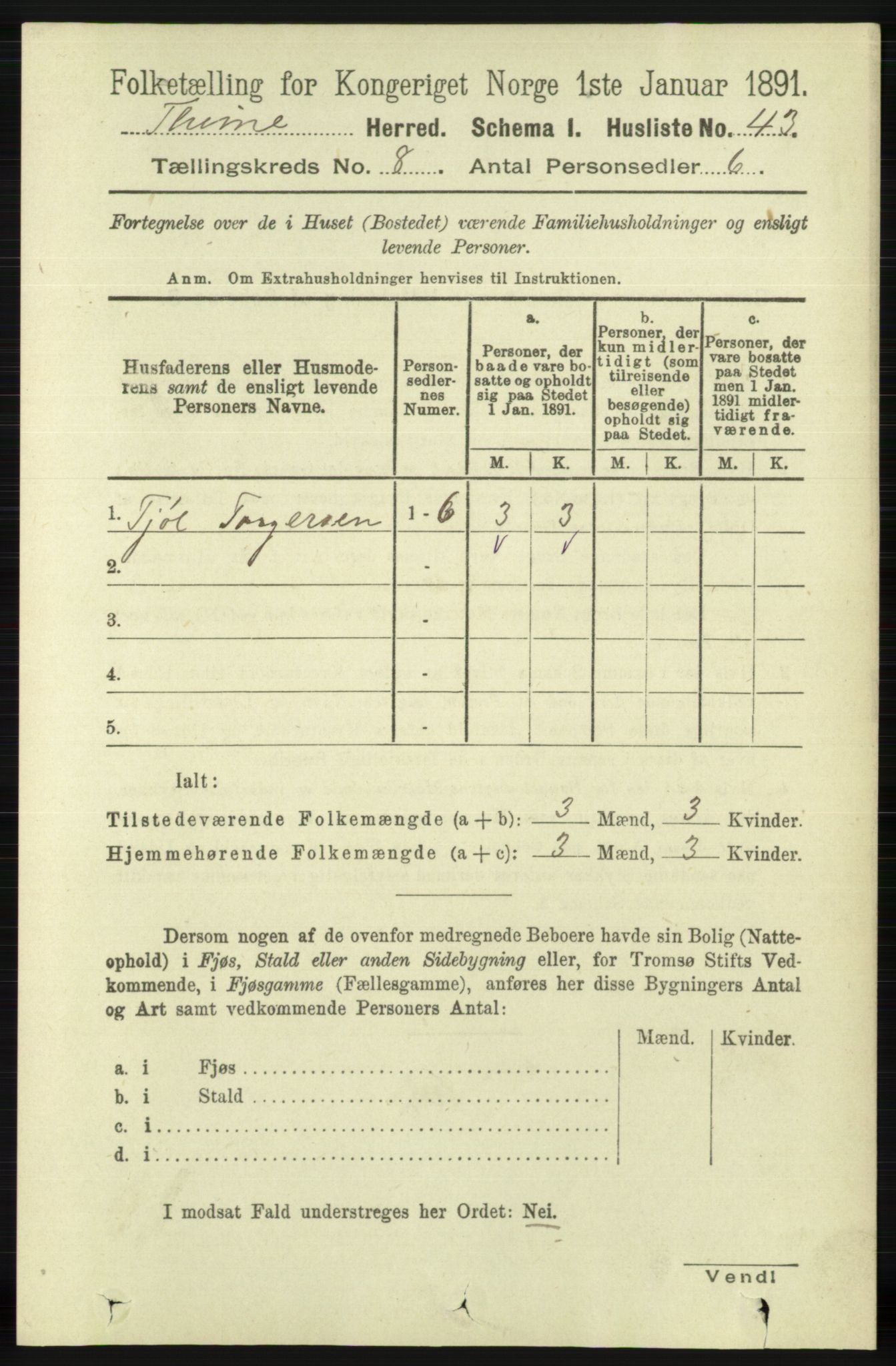 RA, 1891 census for 1121 Time, 1891, p. 2962