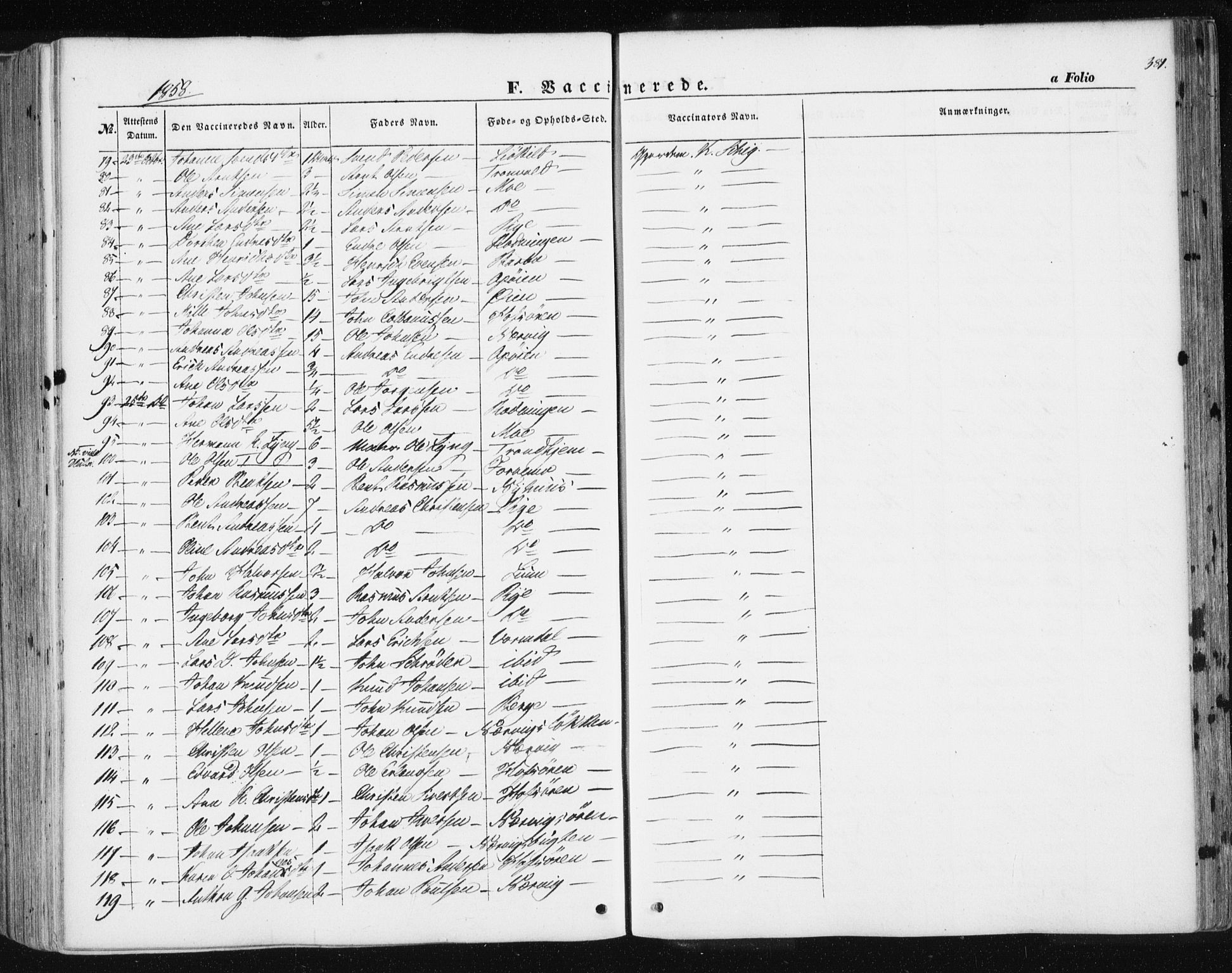Ministerialprotokoller, klokkerbøker og fødselsregistre - Sør-Trøndelag, AV/SAT-A-1456/668/L0806: Parish register (official) no. 668A06, 1854-1869, p. 381