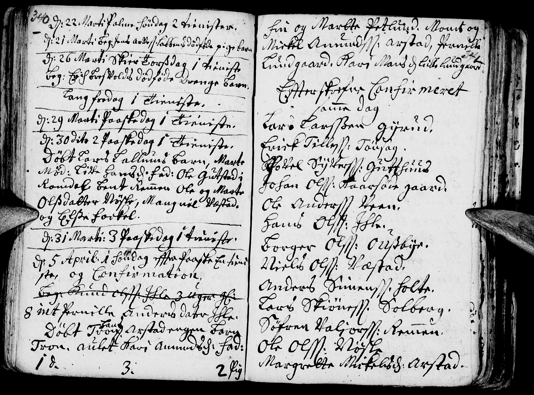 Stange prestekontor, SAH/PREST-002/K/L0002: Parish register (official) no. 2, 1724-1740, p. 340-341