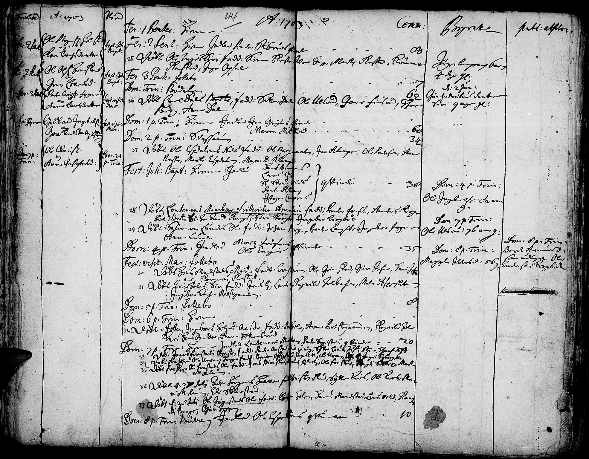 Gausdal prestekontor, AV/SAH-PREST-090/H/Ha/Haa/L0001: Parish register (official) no. 1, 1693-1728, p. 44