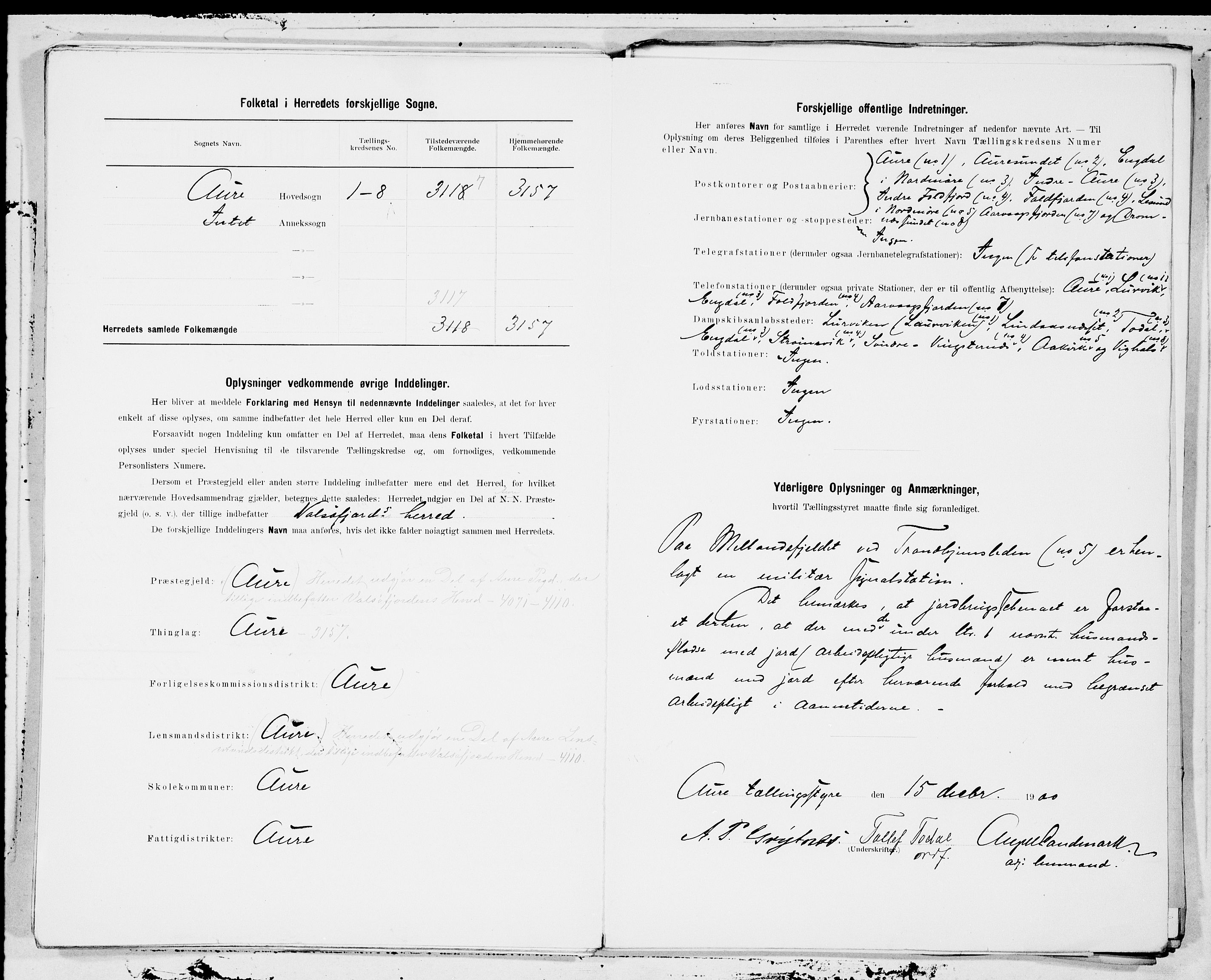 SAT, 1900 census for Aure, 1900, p. 19