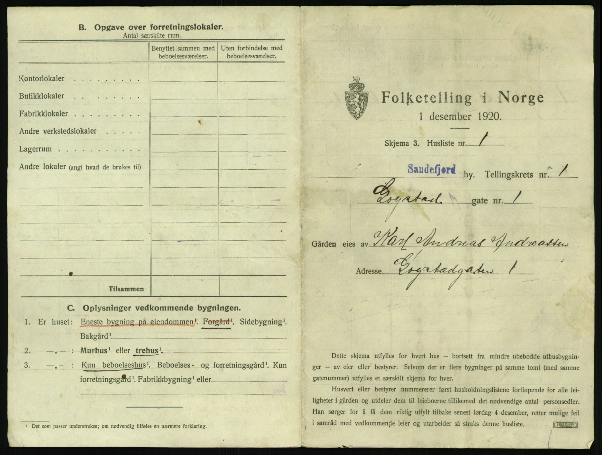 SAKO, 1920 census for Sandefjord, 1920, p. 40