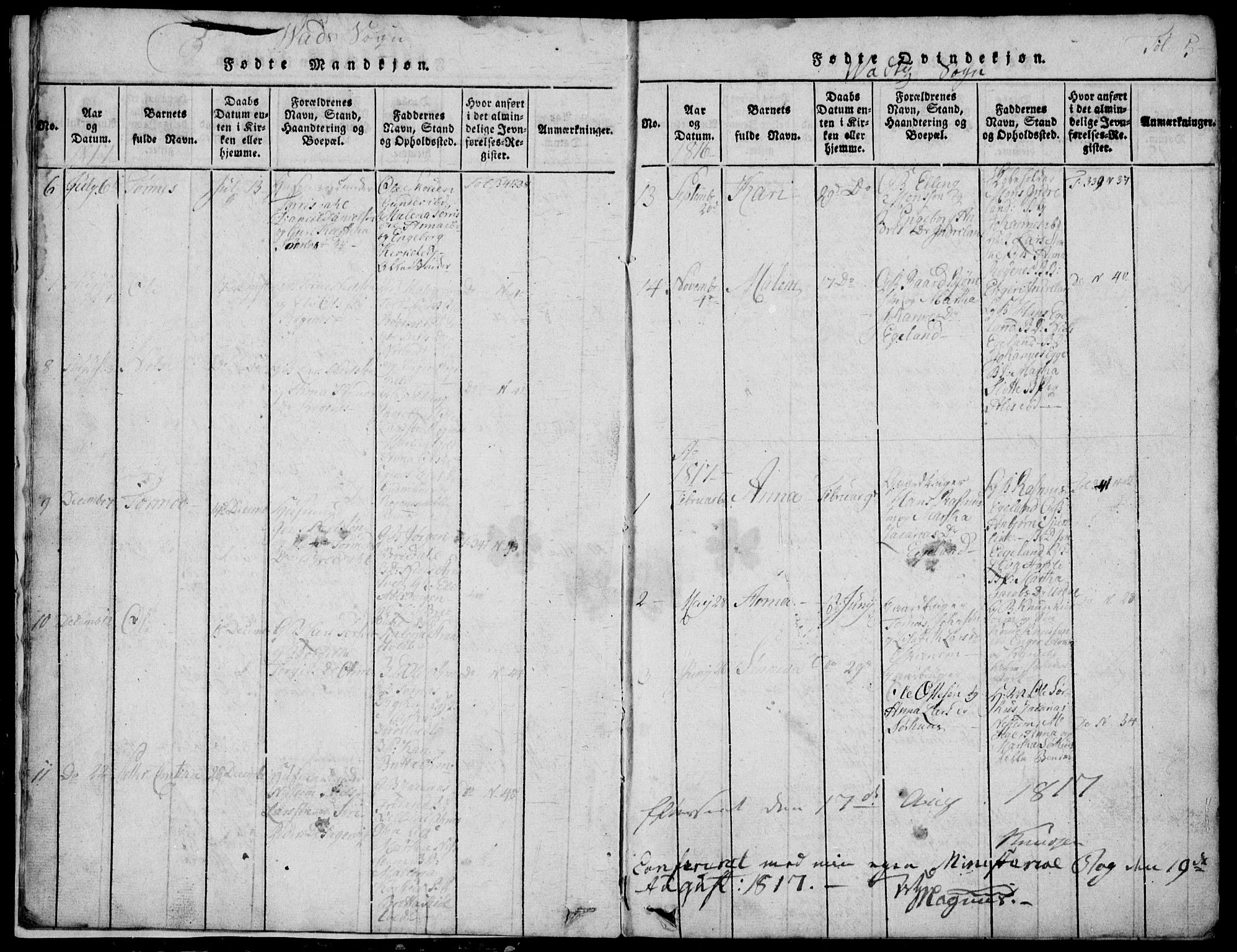 Skjold sokneprestkontor, AV/SAST-A-101847/H/Ha/Hab/L0002: Parish register (copy) no. B 2 /2, 1815-1830, p. 5