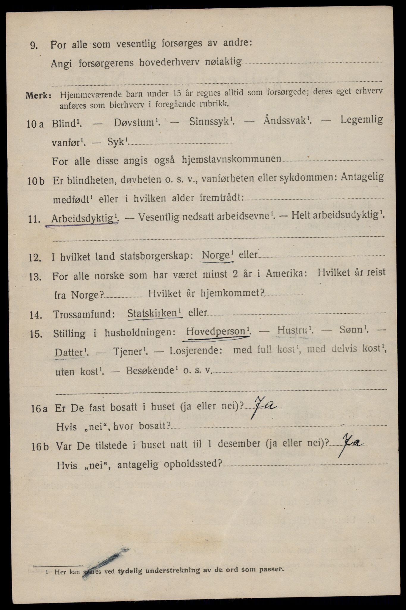 SAST, 1920 census for Sandnes, 1920, p. 3039