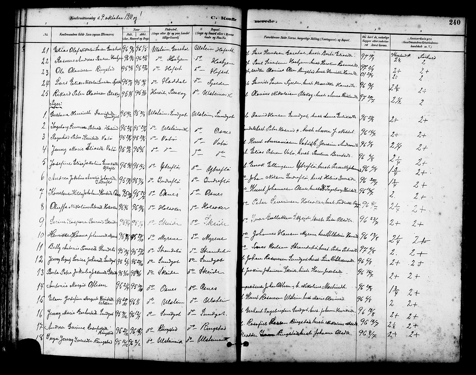 Ministerialprotokoller, klokkerbøker og fødselsregistre - Møre og Romsdal, AV/SAT-A-1454/509/L0112: Parish register (copy) no. 509C02, 1883-1922, p. 240