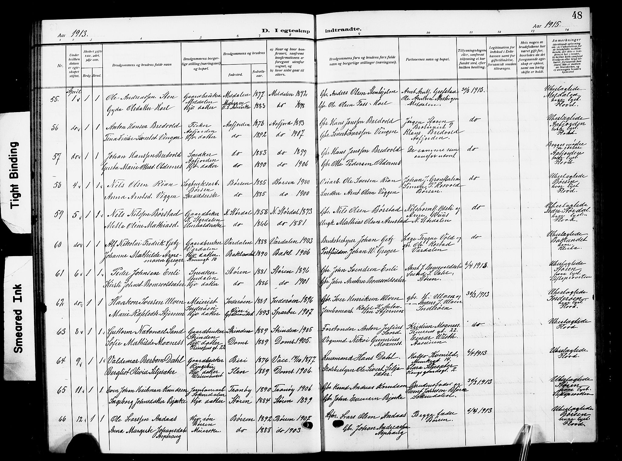 Ministerialprotokoller, klokkerbøker og fødselsregistre - Sør-Trøndelag, AV/SAT-A-1456/601/L0097: Parish register (copy) no. 601C15, 1911-1921, p. 48