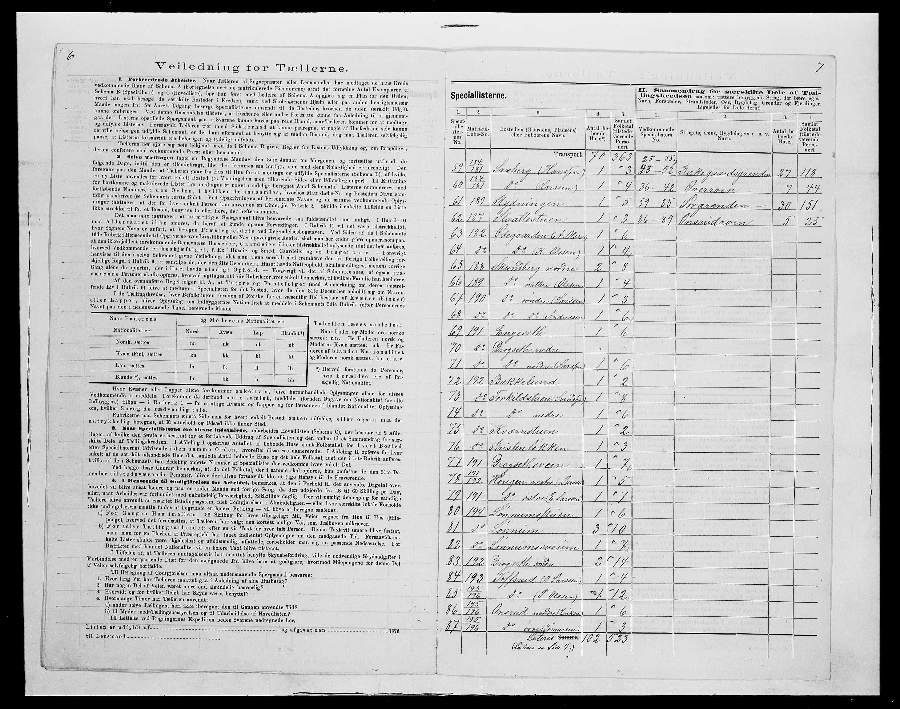 SAH, 1875 census for 0525P Biri, 1875, p. 103