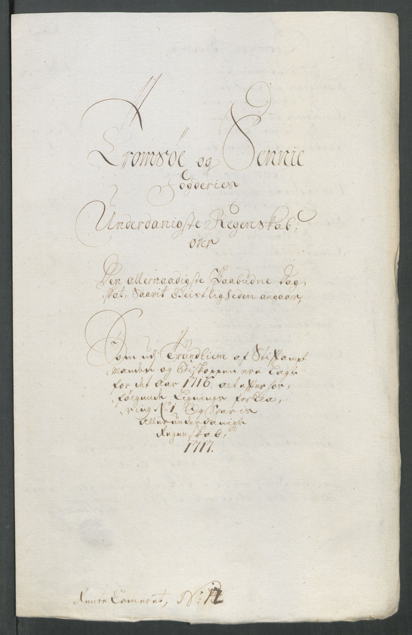 Rentekammeret inntil 1814, Reviderte regnskaper, Fogderegnskap, AV/RA-EA-4092/R68/L4763: Fogderegnskap Senja og Troms, 1717, p. 195