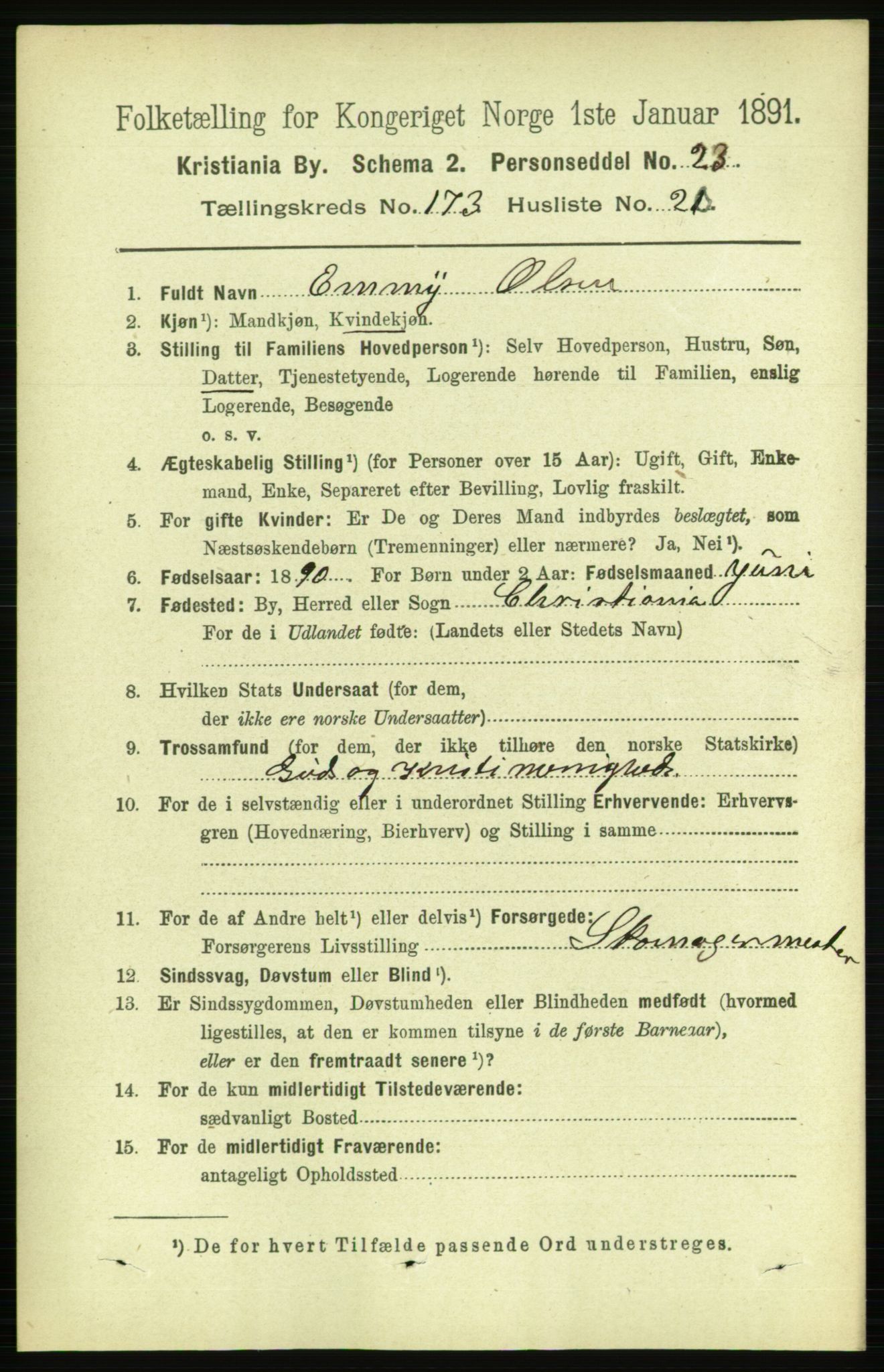 RA, 1891 census for 0301 Kristiania, 1891, p. 103776