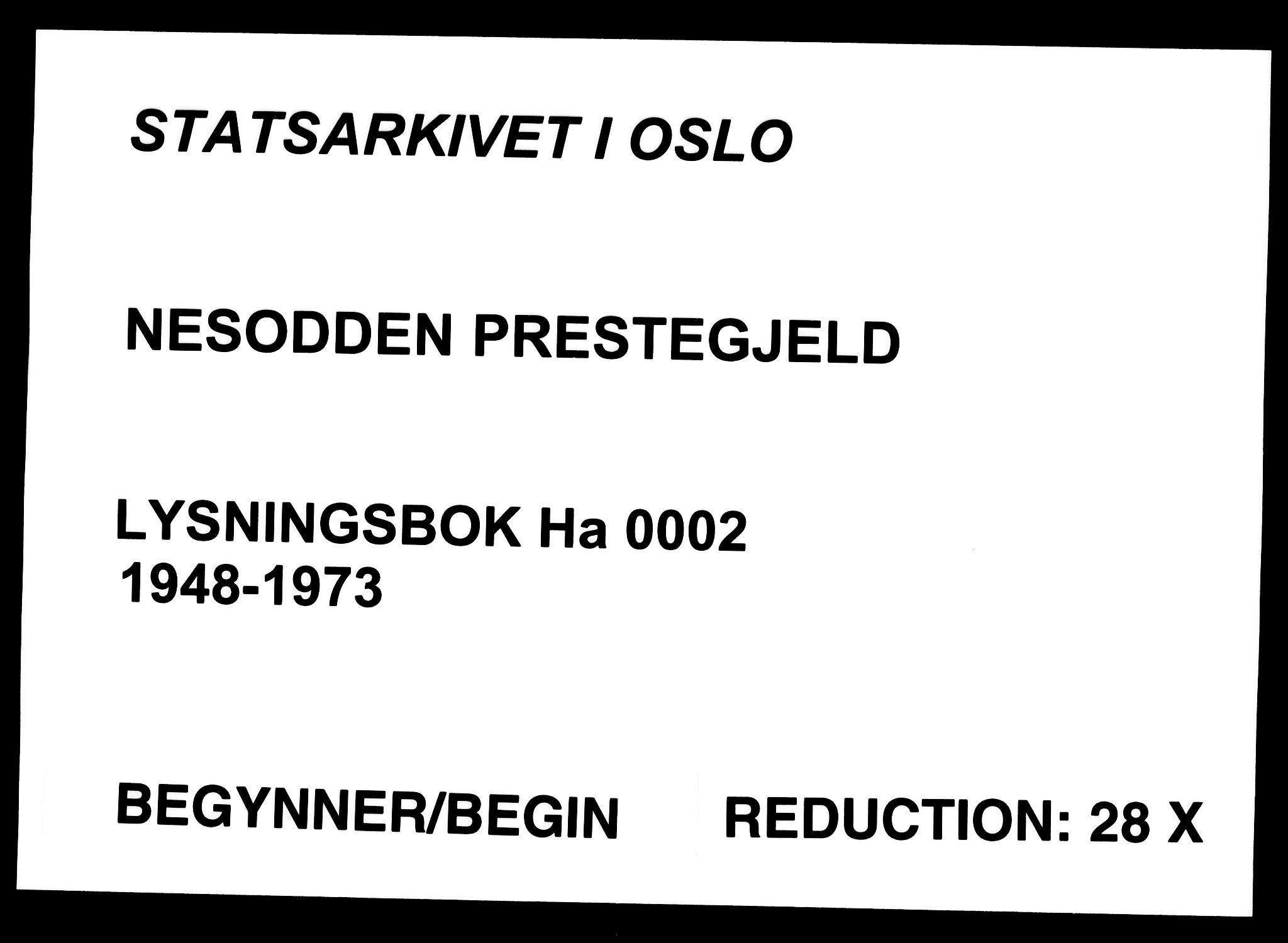 Nesodden prestekontor Kirkebøker, SAO/A-10013/H/Ha/L0002: Banns register no. 2, 1948-1973