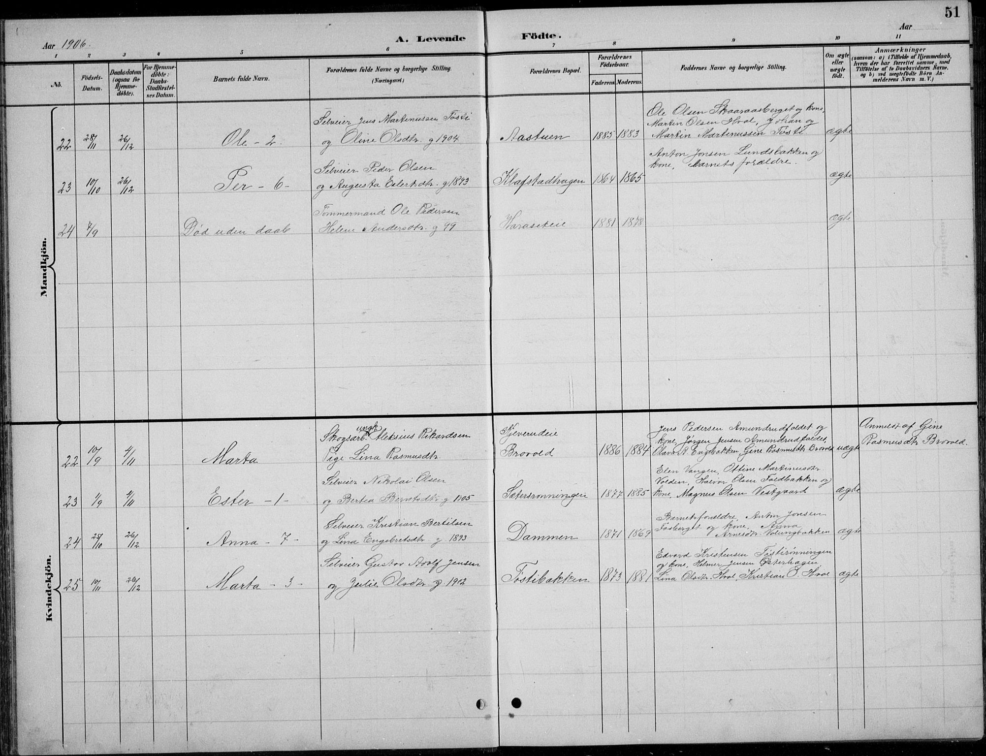 Romedal prestekontor, AV/SAH-PREST-004/L/L0013: Parish register (copy) no. 13, 1896-1937, p. 51