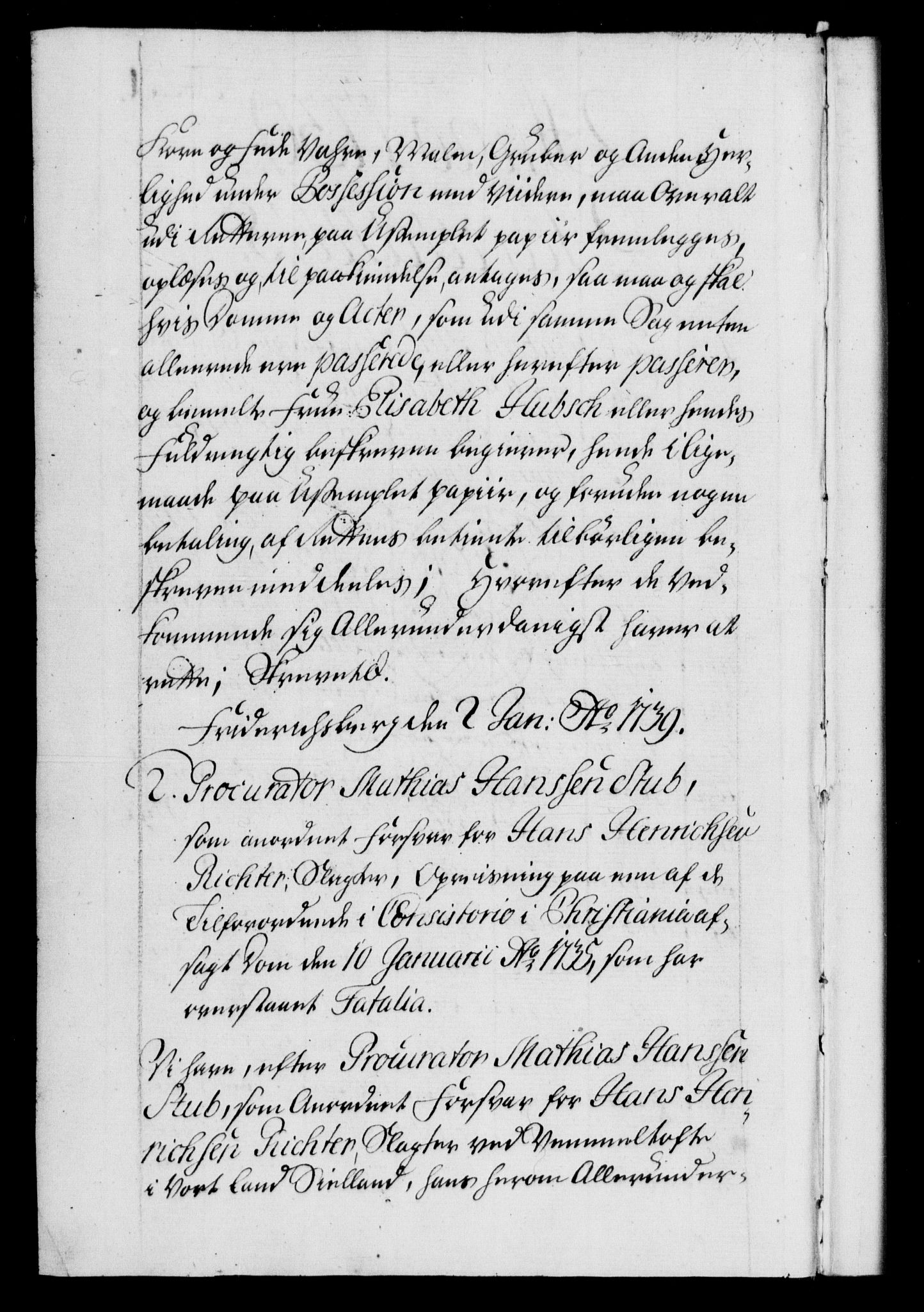 Danske Kanselli 1572-1799, AV/RA-EA-3023/F/Fc/Fca/Fcaa/L0031: Norske registre, 1739-1740, p. 1b