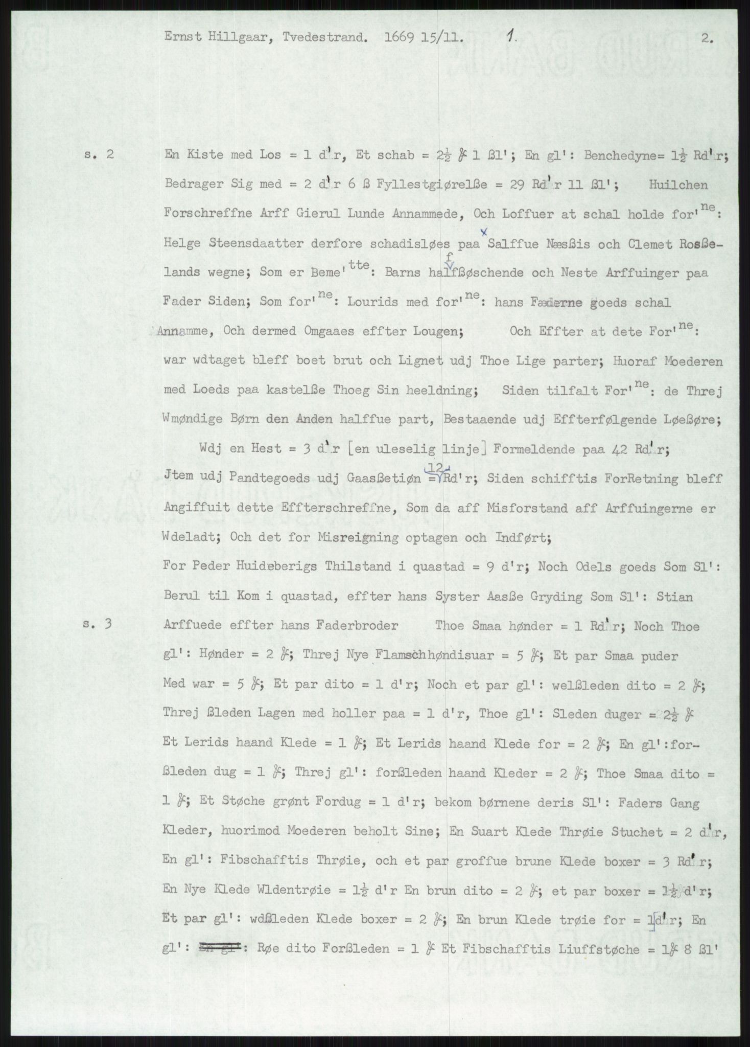 Samlinger til kildeutgivelse, Diplomavskriftsamlingen, AV/RA-EA-4053/H/Ha, p. 2783