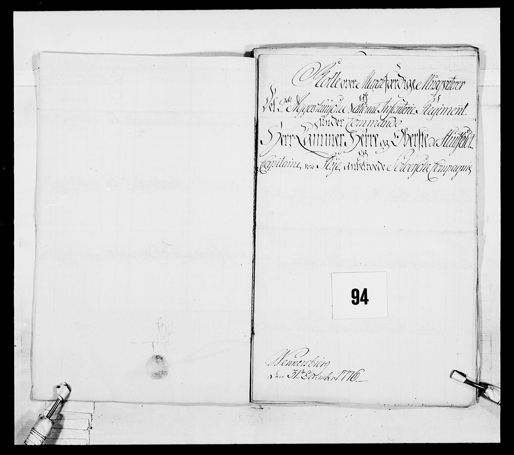 Generalitets- og kommissariatskollegiet, Det kongelige norske kommissariatskollegium, RA/EA-5420/E/Eh/L0043a: 2. Akershusiske nasjonale infanteriregiment, 1767-1778, p. 597