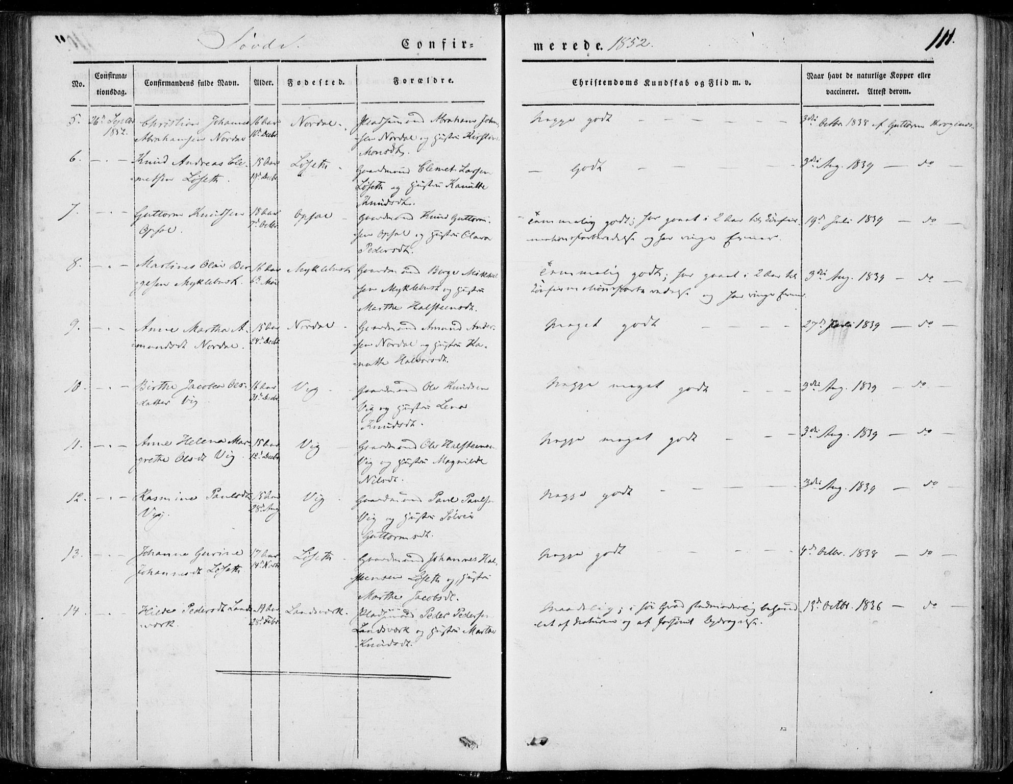 Ministerialprotokoller, klokkerbøker og fødselsregistre - Møre og Romsdal, AV/SAT-A-1454/502/L0023: Parish register (official) no. 502A01, 1844-1873, p. 111