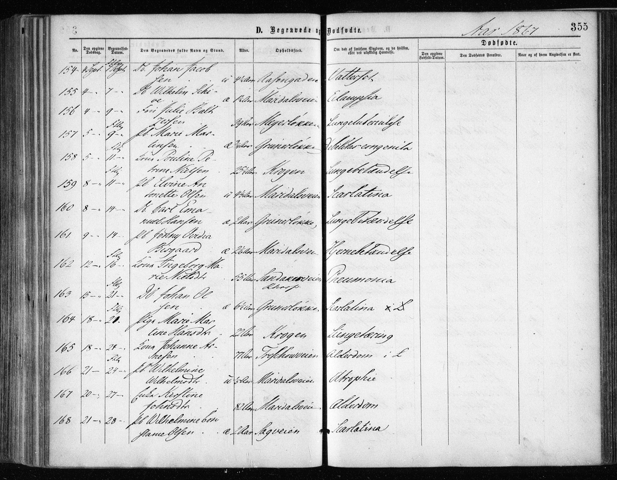 Gamle Aker prestekontor Kirkebøker, AV/SAO-A-10617a/F/L0002: Parish register (official) no. 2, 1864-1872, p. 355