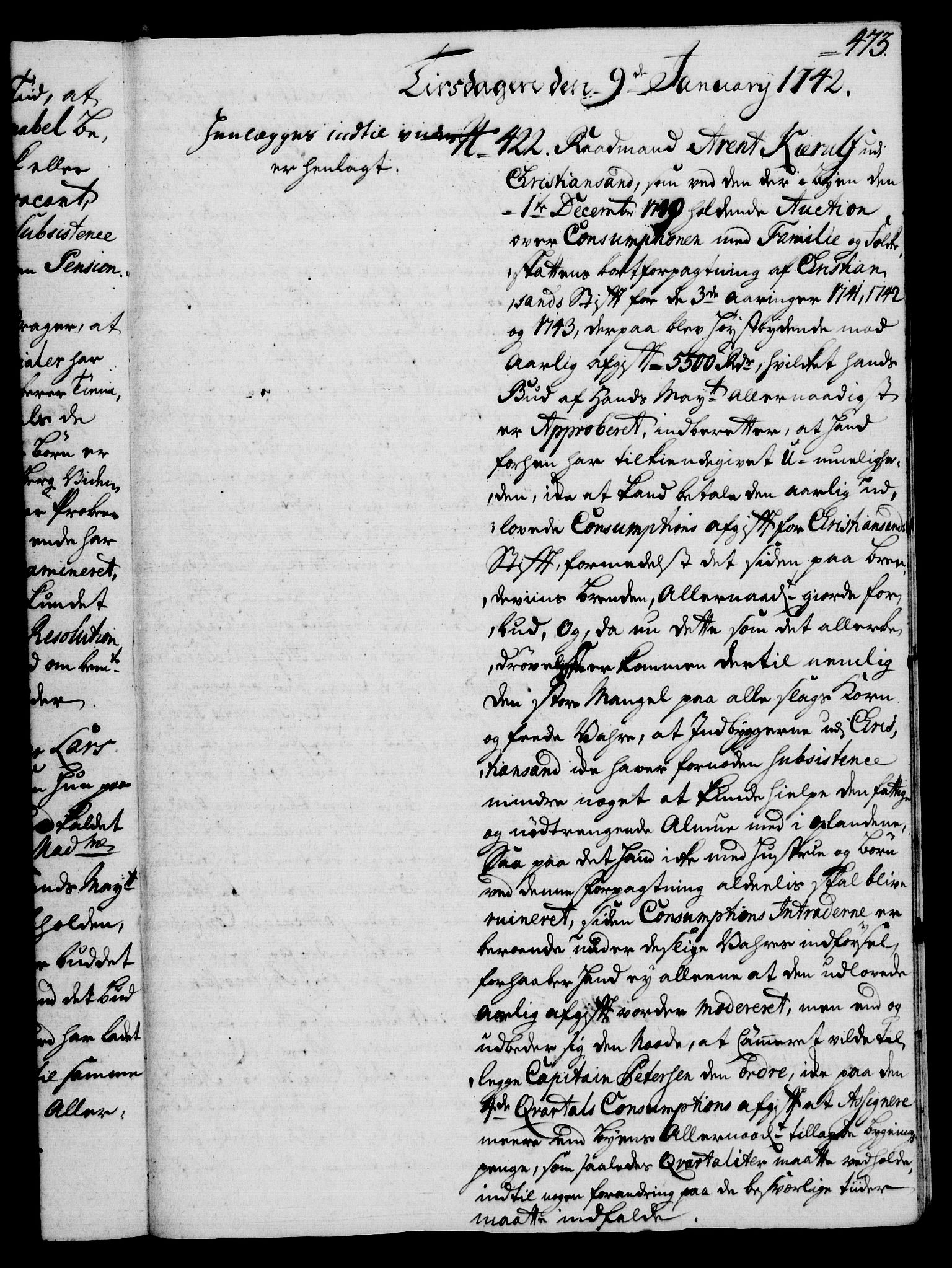 Rentekammeret, Kammerkanselliet, RA/EA-3111/G/Gh/Gha/L0023: Norsk ekstraktmemorialprotokoll (merket RK 53.68), 1741-1742, p. 473