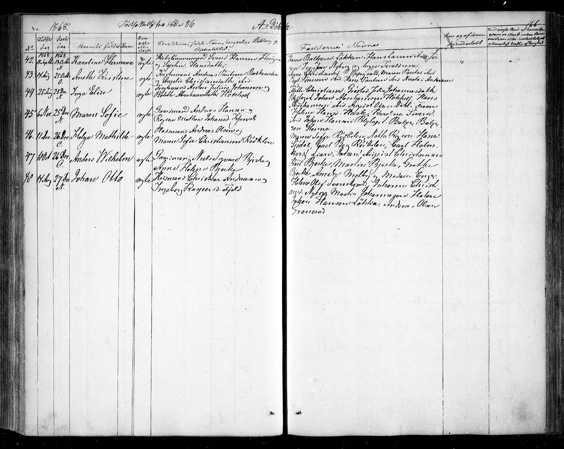 Nesodden prestekontor Kirkebøker, AV/SAO-A-10013/F/Fa/L0007: Parish register (official) no. I 7, 1848-1868, p. 166