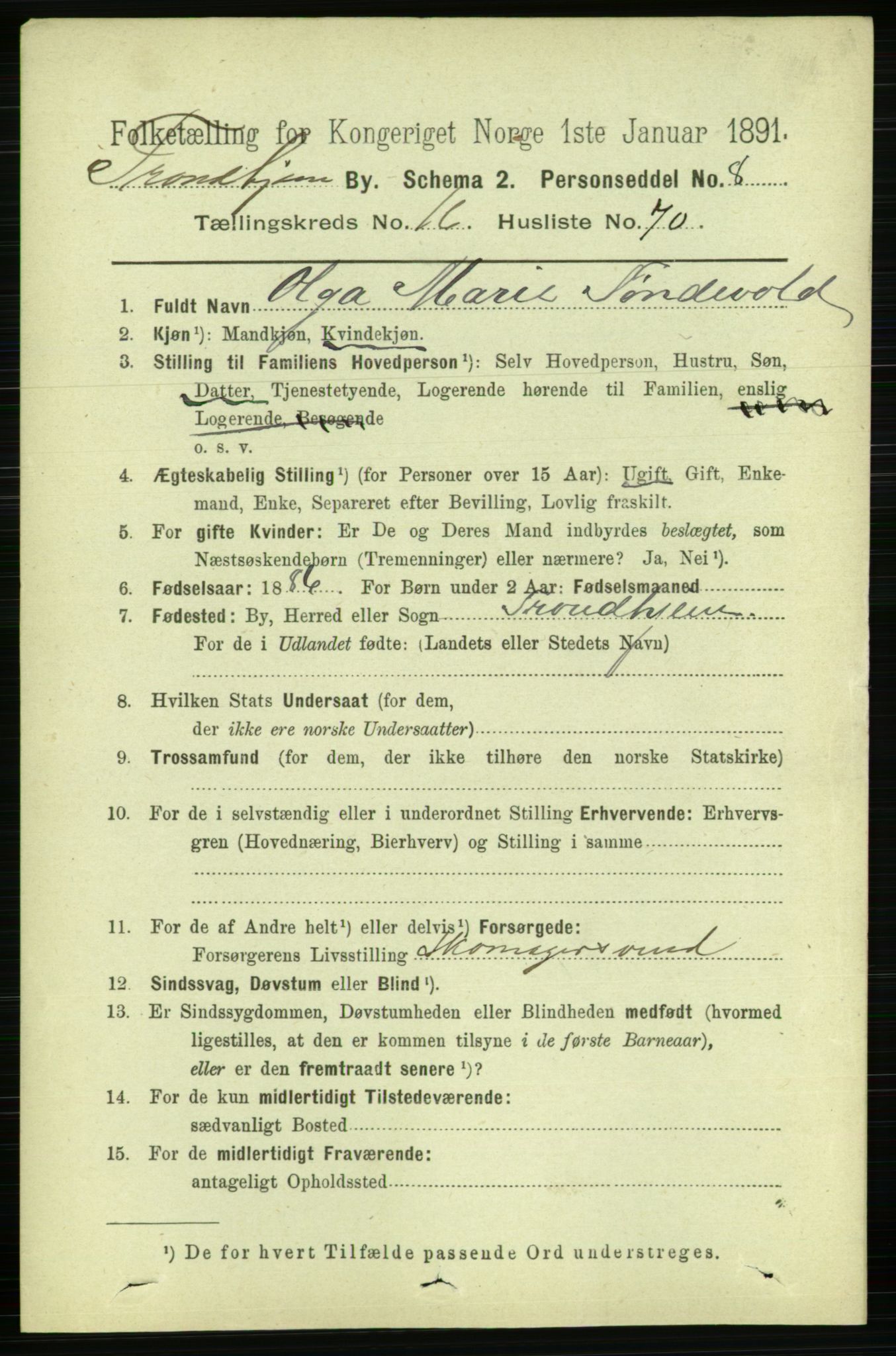 RA, 1891 census for 1601 Trondheim, 1891, p. 13203