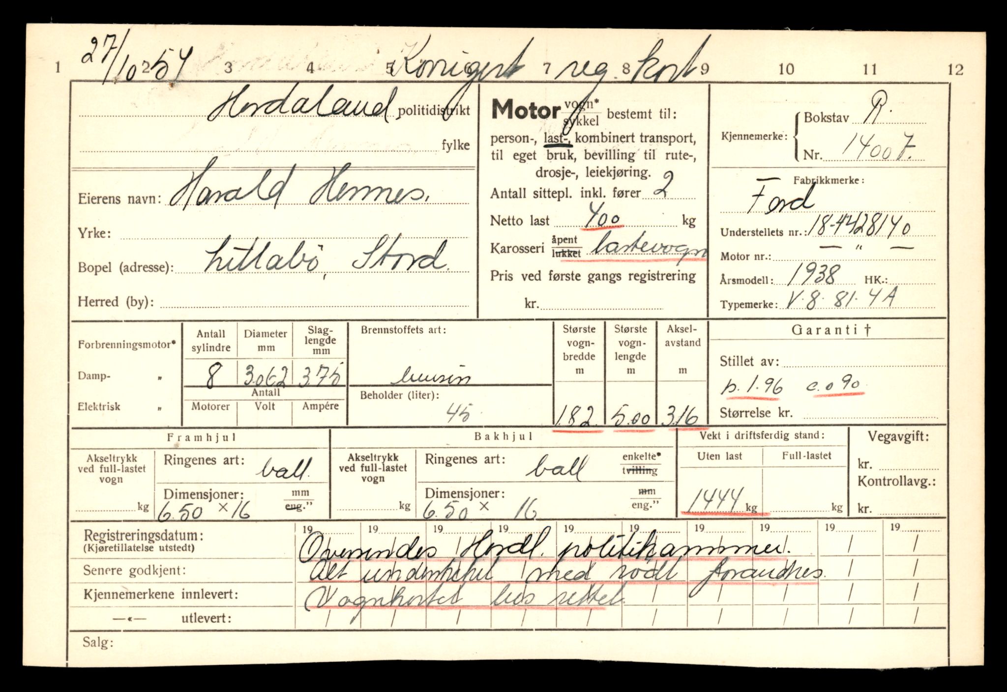 Møre og Romsdal vegkontor - Ålesund trafikkstasjon, AV/SAT-A-4099/F/Fe/L0035: Registreringskort for kjøretøy T 12653 - T 12829, 1927-1998, p. 1546