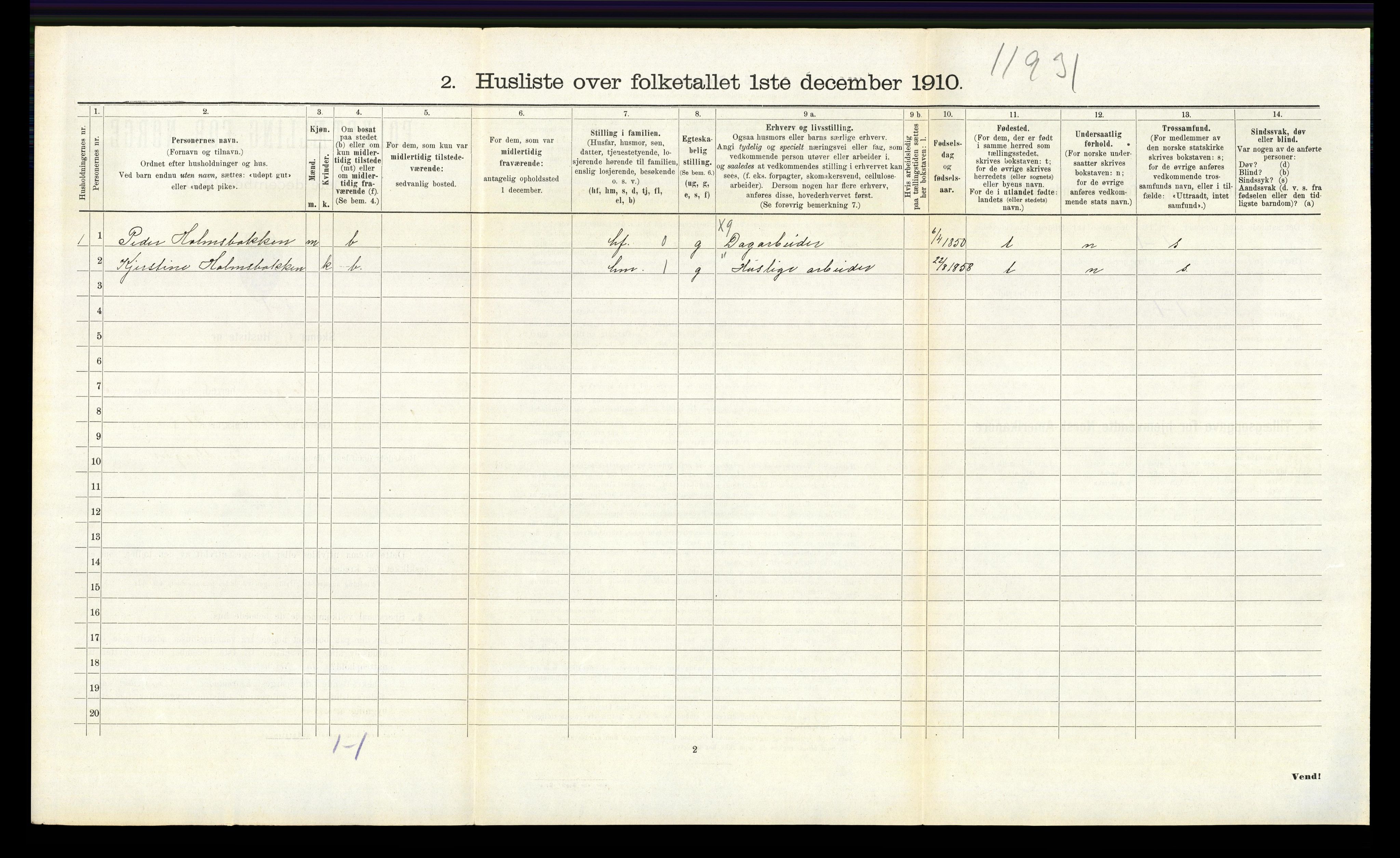 RA, 1910 census for Tolga, 1910, p. 899