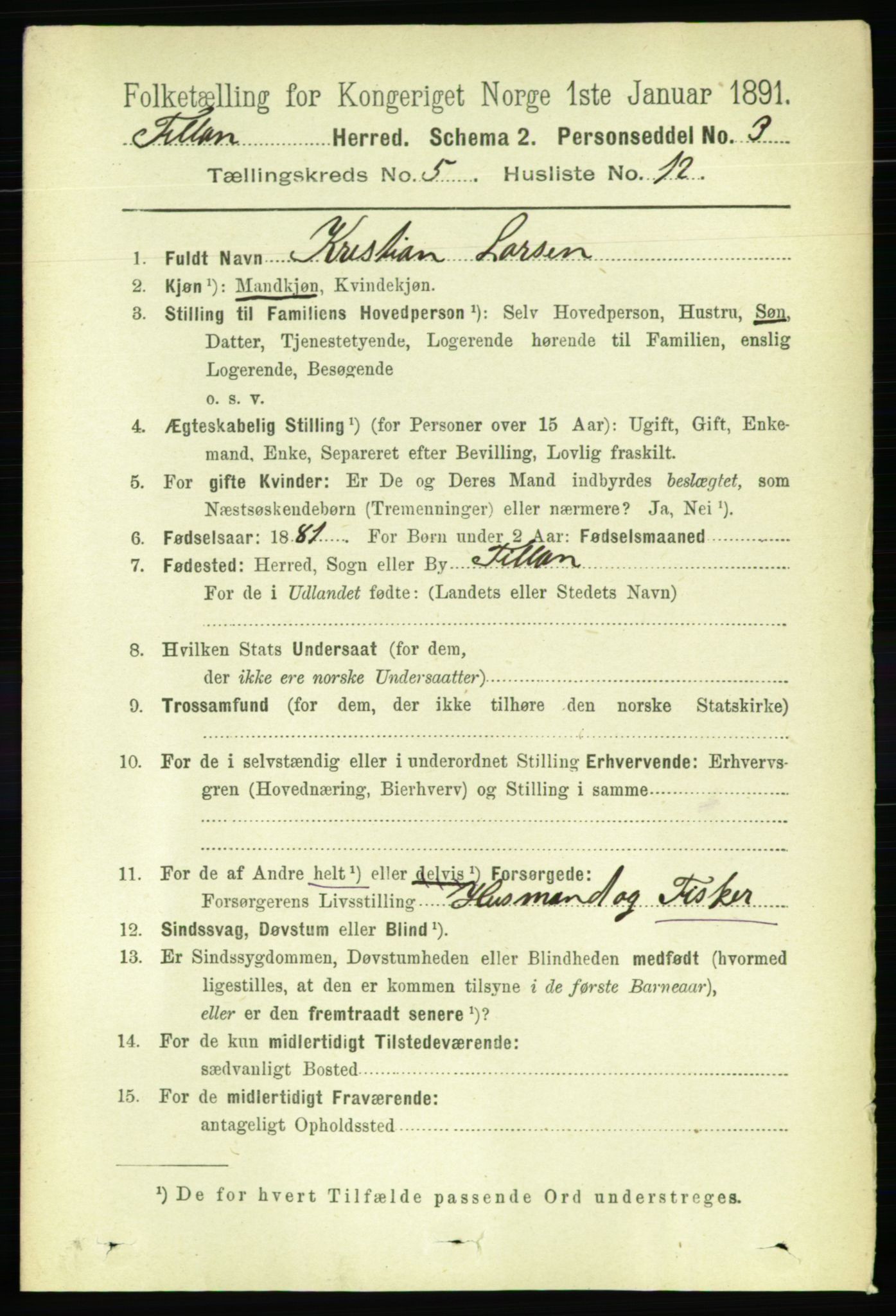 RA, 1891 census for 1616 Fillan, 1891, p. 1055