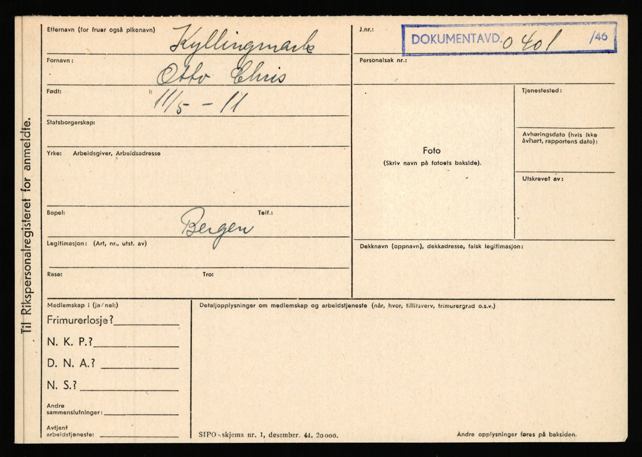 Statspolitiet - Hovedkontoret / Osloavdelingen, AV/RA-S-1329/C/Ca/L0009: Knutsen - Limstrand, 1943-1945, p. 2446