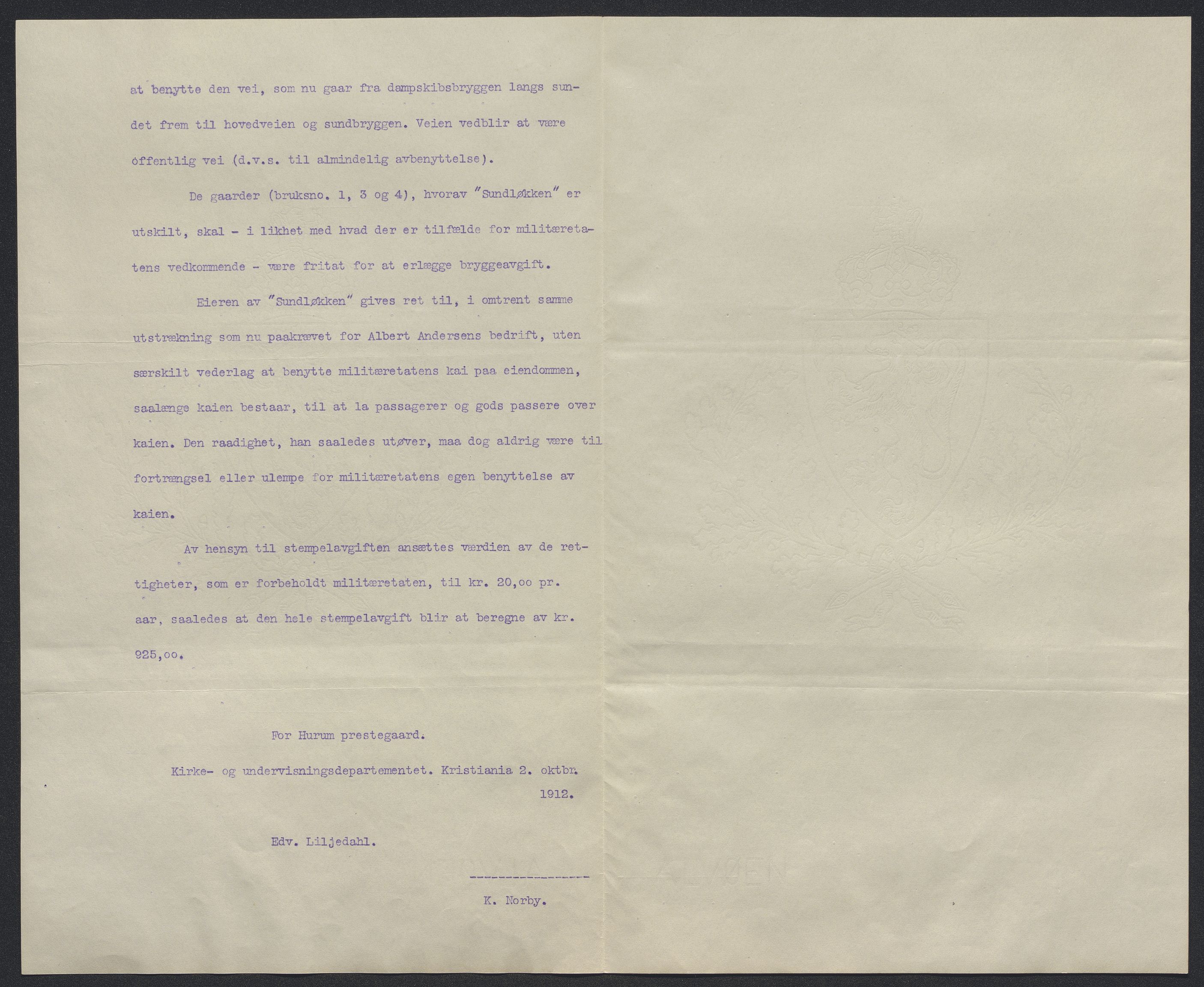 Forsvaret, Oscarsborg festning ingeniørdetasjementet/distriktsingeniøren, AV/RA-RAFA-1865/D/Da/L0154/0008: -- / Bryggeprosjektet samt moloanlegg i Dramstad, 1899-1912, p. 6