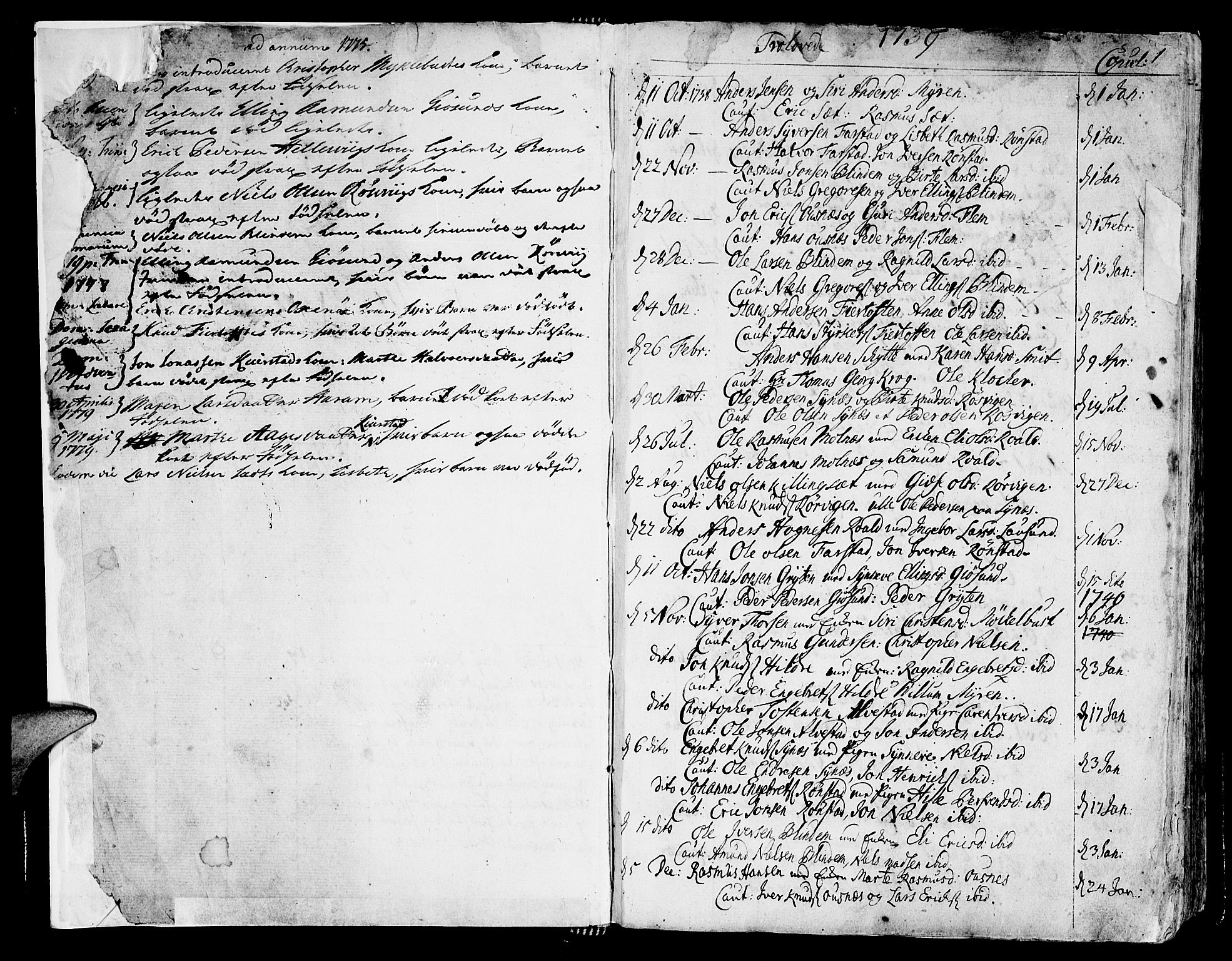 Ministerialprotokoller, klokkerbøker og fødselsregistre - Møre og Romsdal, SAT/A-1454/536/L0493: Parish register (official) no. 536A02, 1739-1802, p. 0-1