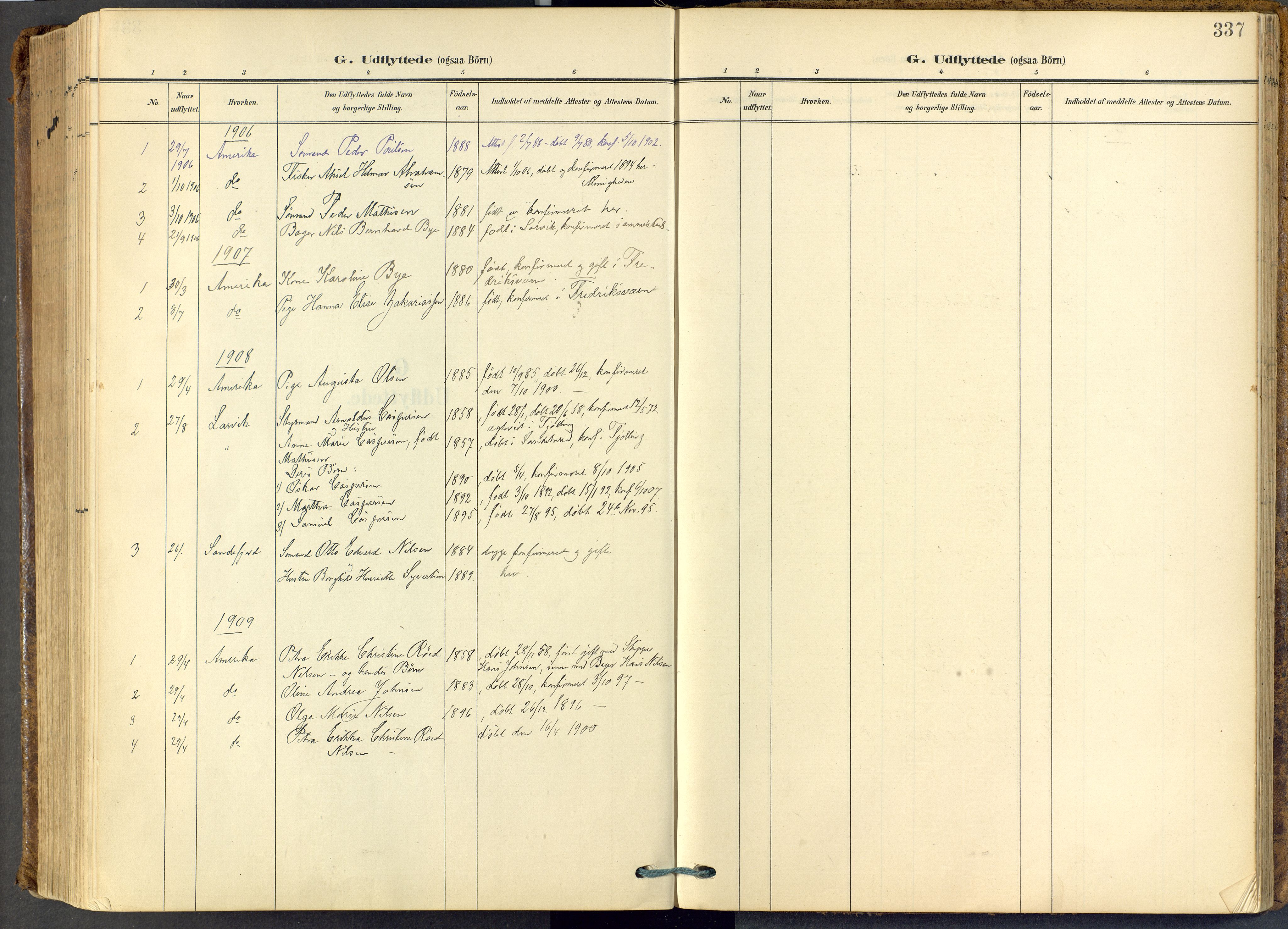 Stavern kirkebøker, SAKO/A-318/F/Fa/L0009: Parish register (official) no. 9, 1906-1955, p. 337