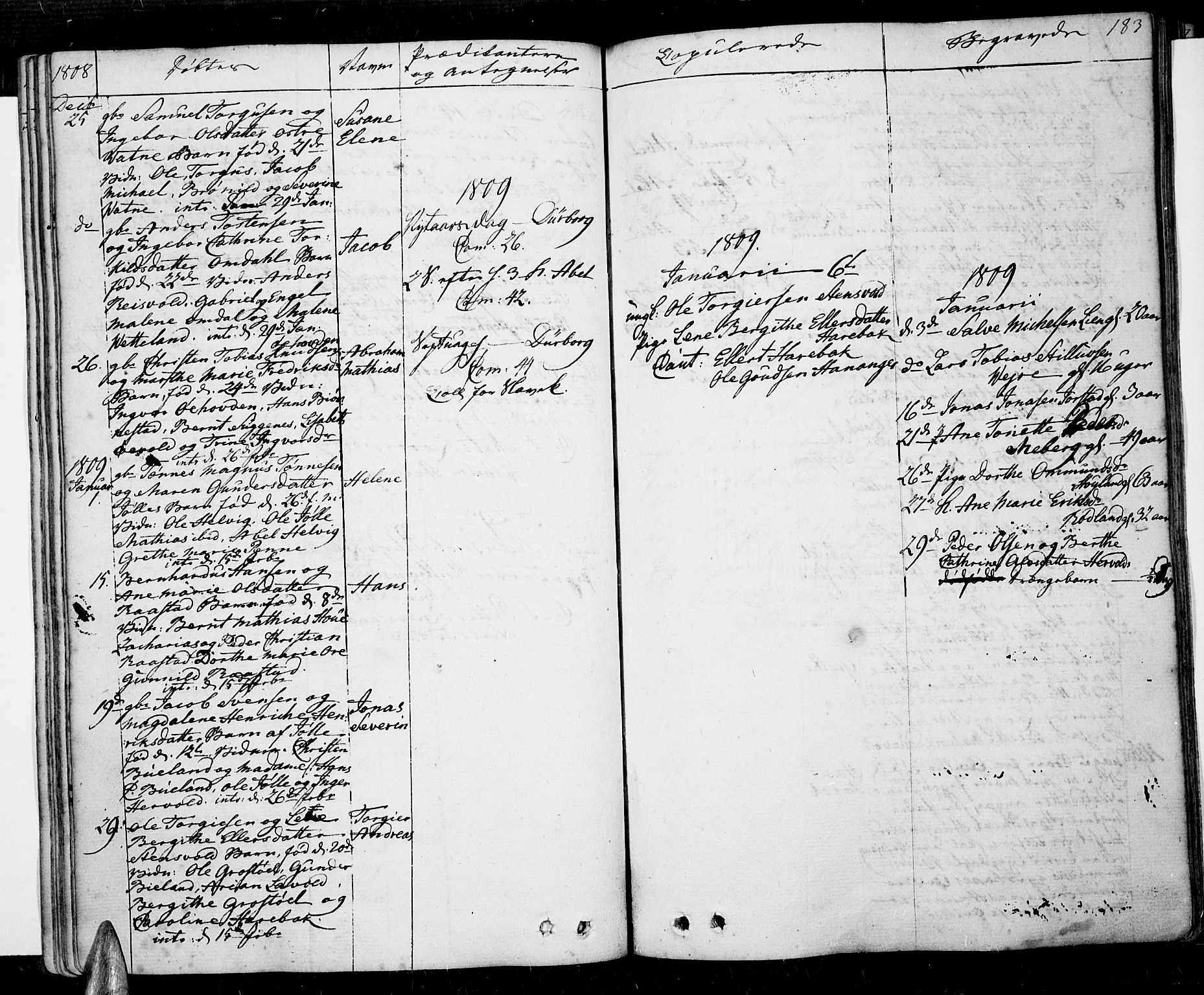Lista sokneprestkontor, SAK/1111-0027/F/Fa/L0005: Parish register (official) no. A 5, 1795-1823, p. 183