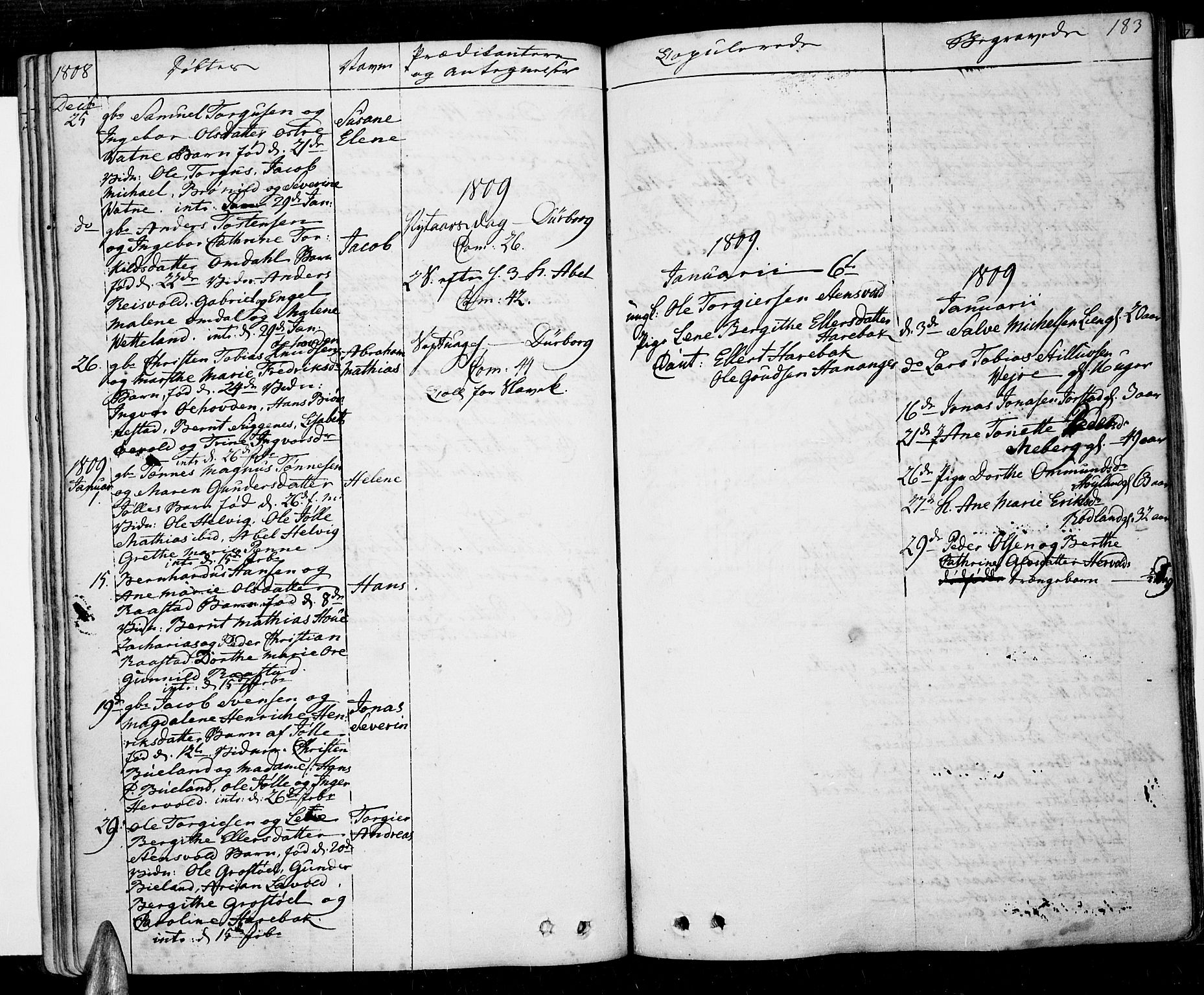 Lista sokneprestkontor, AV/SAK-1111-0027/F/Fa/L0005: Parish register (official) no. A 5, 1795-1823, p. 183