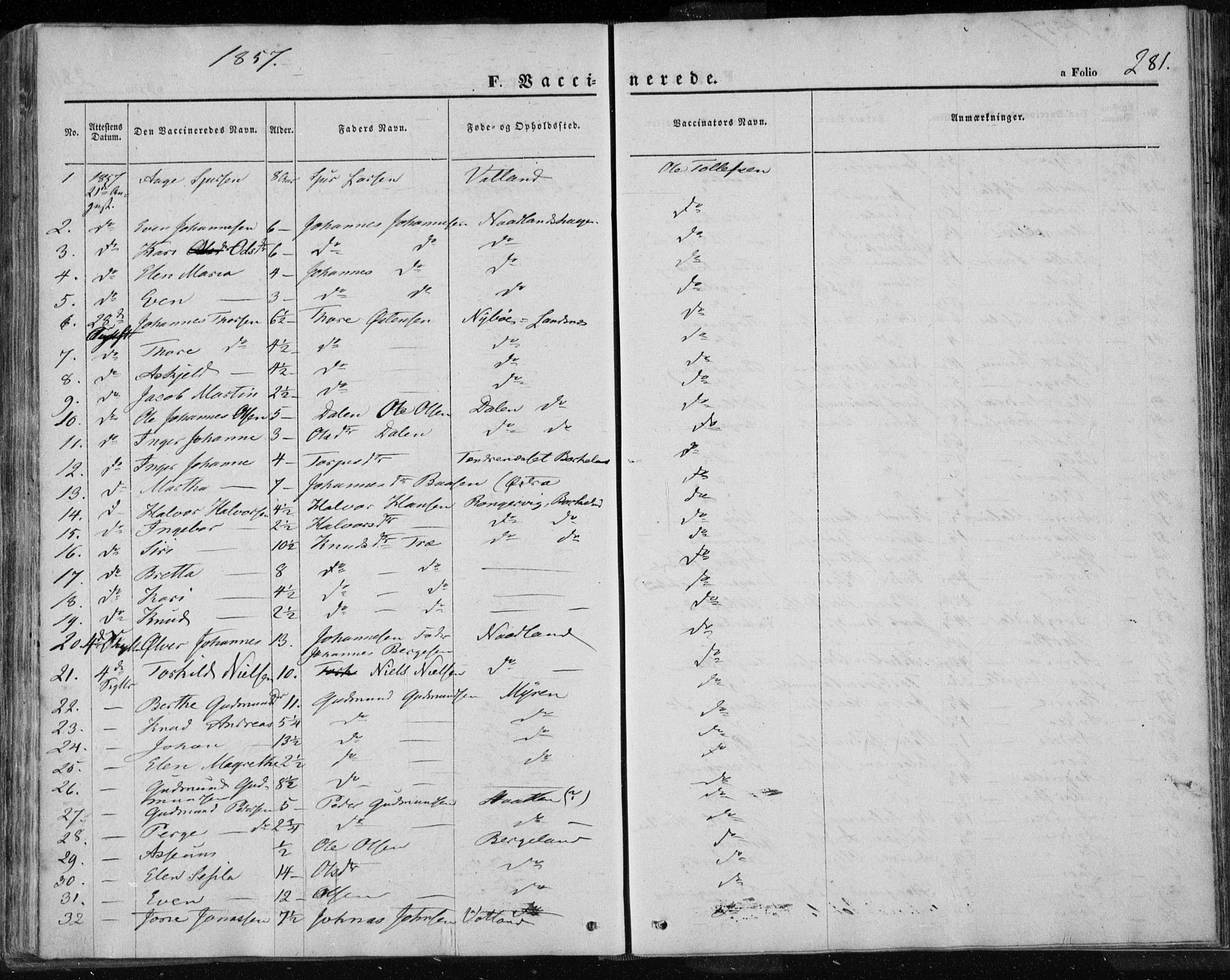Jelsa sokneprestkontor, SAST/A-101842/01/IV: Parish register (official) no. A 7, 1854-1866, p. 281