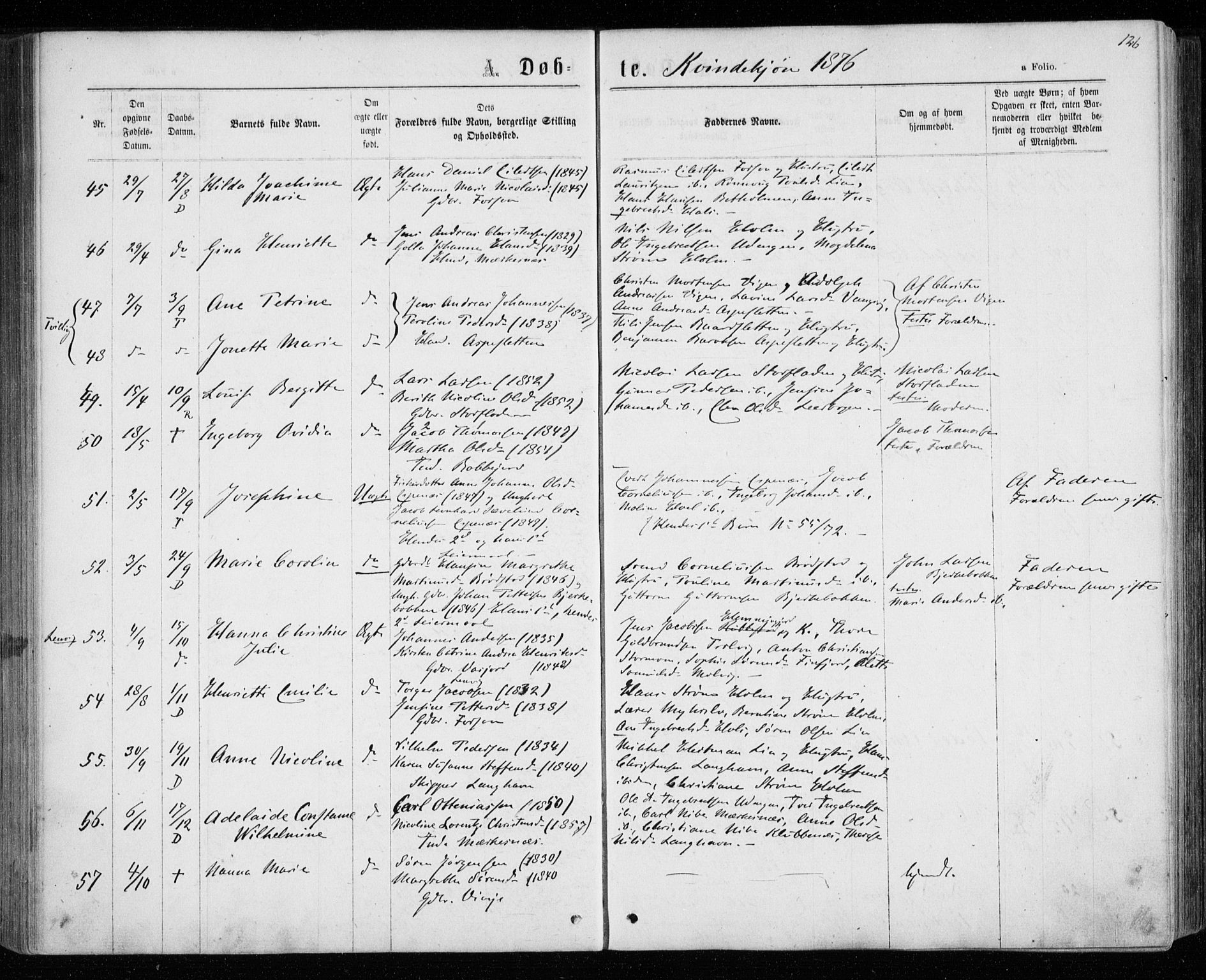 Tranøy sokneprestkontor, AV/SATØ-S-1313/I/Ia/Iaa/L0008kirke: Parish register (official) no. 8, 1867-1877, p. 126