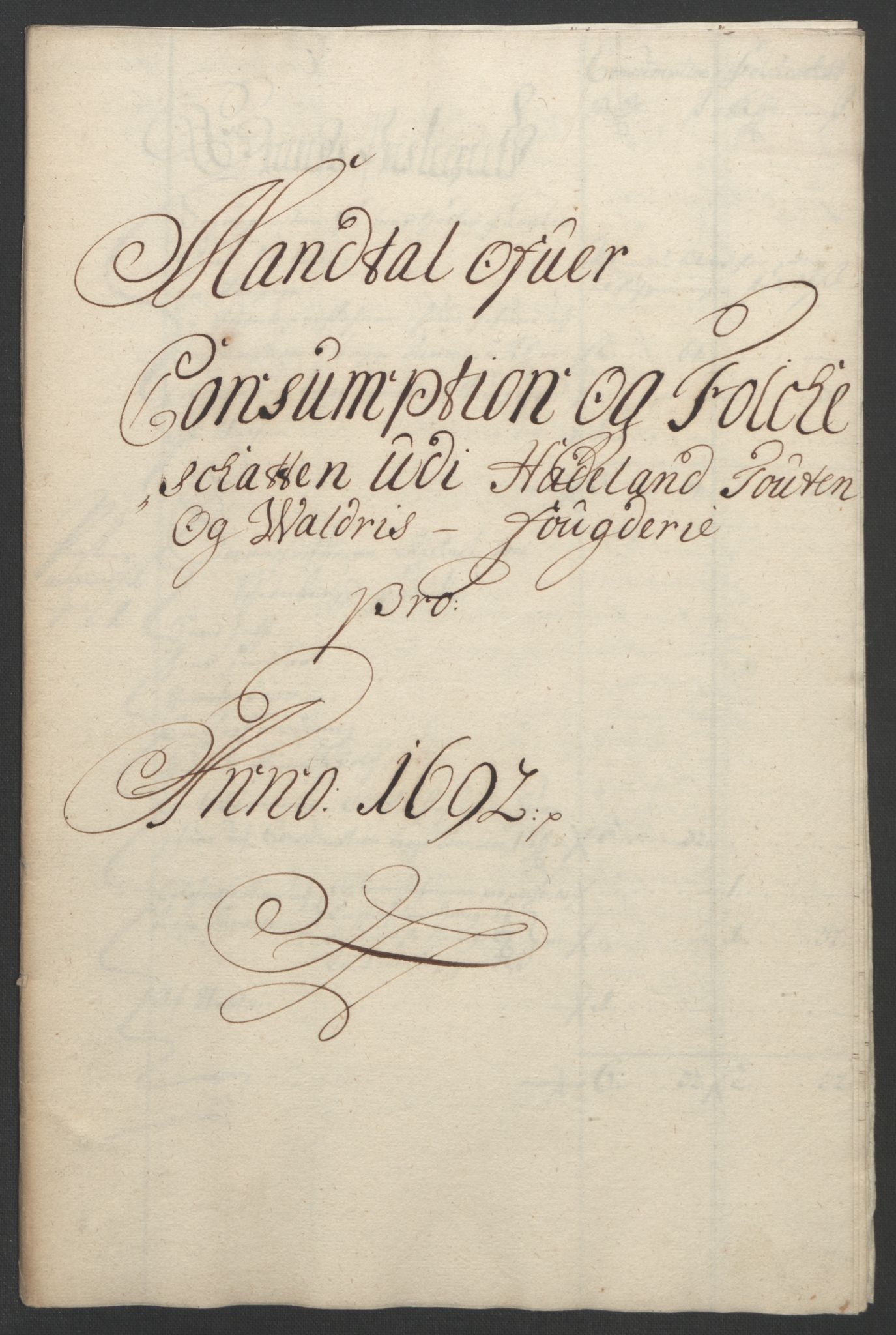Rentekammeret inntil 1814, Reviderte regnskaper, Fogderegnskap, RA/EA-4092/R18/L1291: Fogderegnskap Hadeland, Toten og Valdres, 1692, p. 111