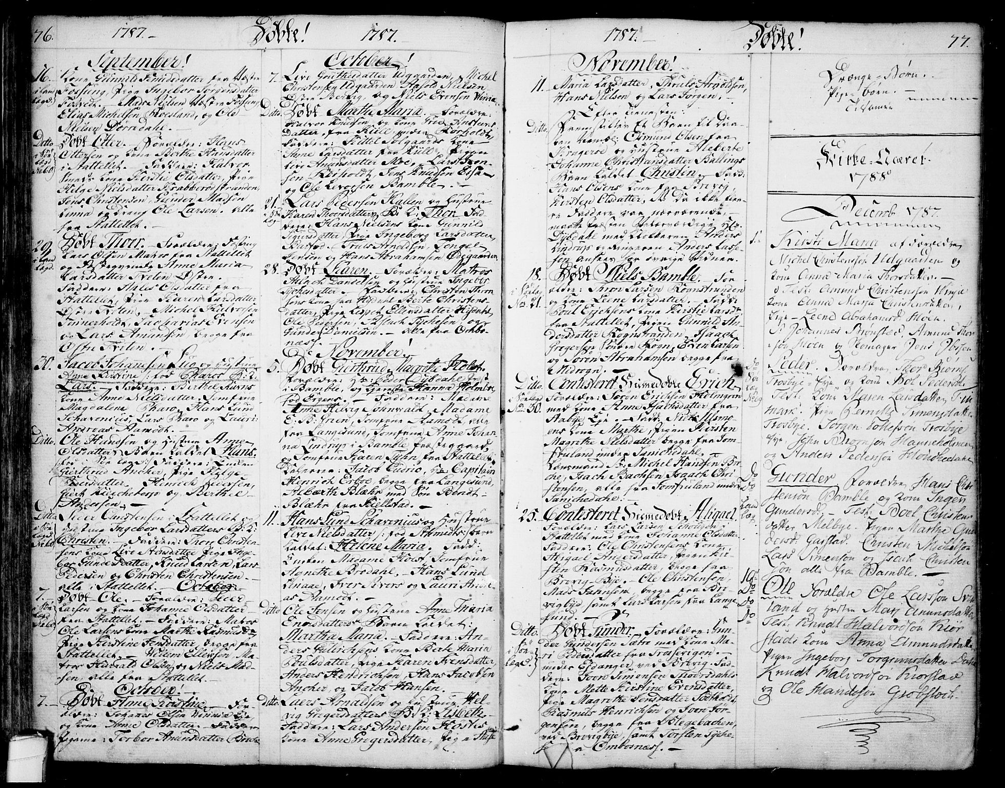 Bamble kirkebøker, SAKO/A-253/F/Fa/L0002: Parish register (official) no. I 2, 1775-1814, p. 76-77