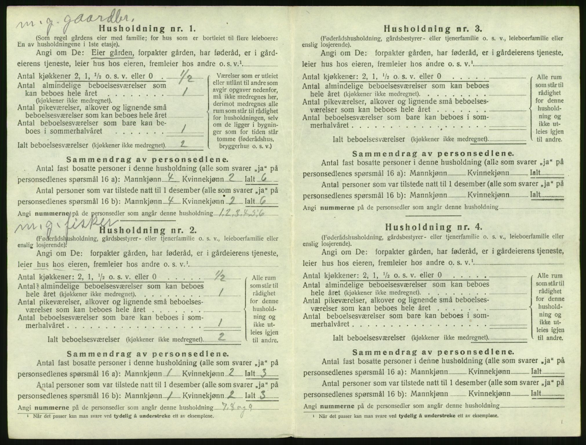 SAT, 1920 census for Vatne, 1920, p. 177