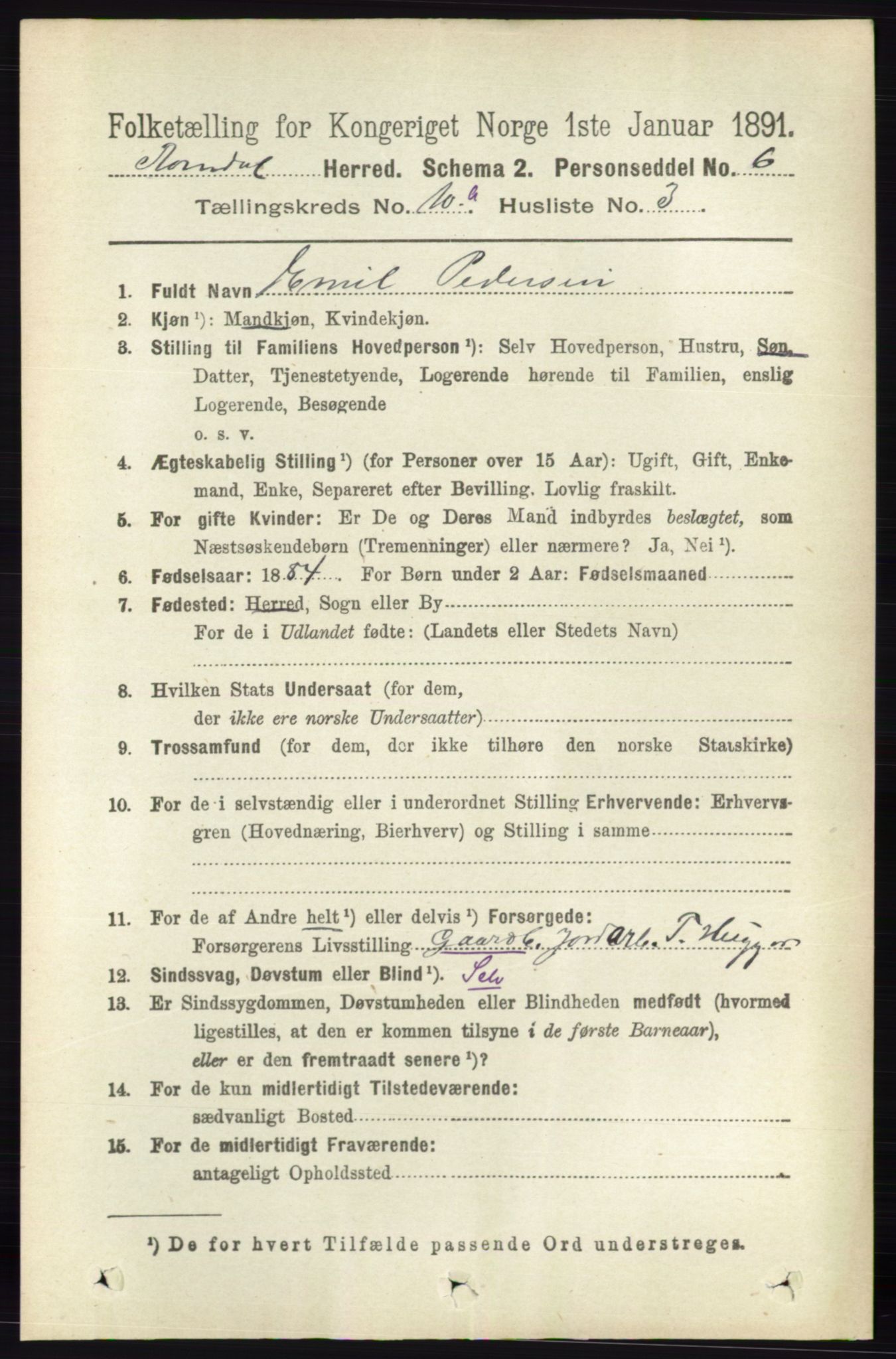 RA, 1891 census for 0416 Romedal, 1891, p. 4827