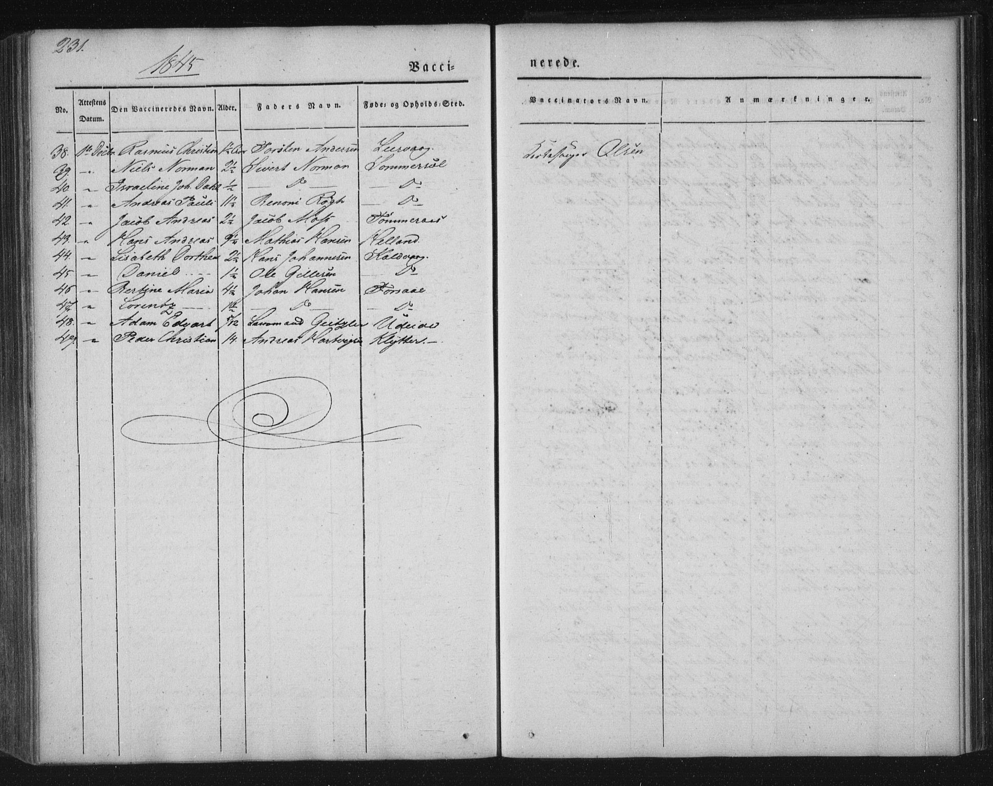 Ministerialprotokoller, klokkerbøker og fødselsregistre - Nordland, AV/SAT-A-1459/859/L0843: Parish register (official) no. 859A03, 1840-1848, p. 231