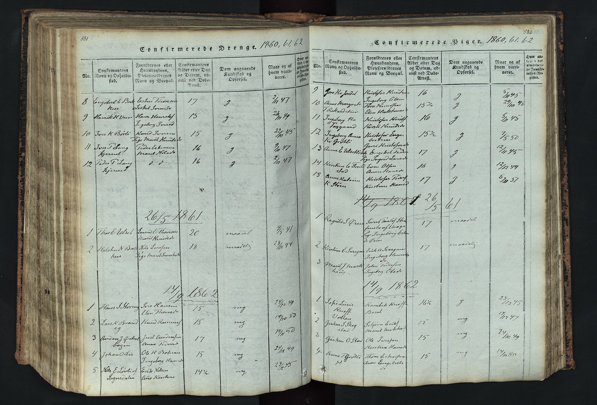 Kvikne prestekontor, SAH/PREST-064/H/Ha/Hab/L0001: Parish register (copy) no. 1, 1815-1895, p. 531-532