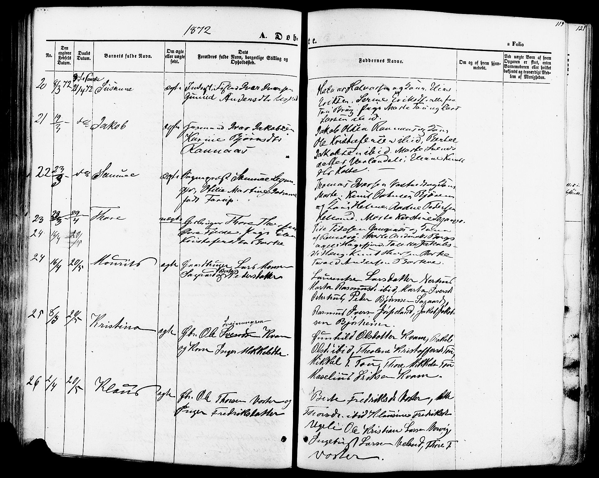 Strand sokneprestkontor, AV/SAST-A-101828/H/Ha/Haa/L0007: Parish register (official) no. A 7, 1855-1881, p. 119