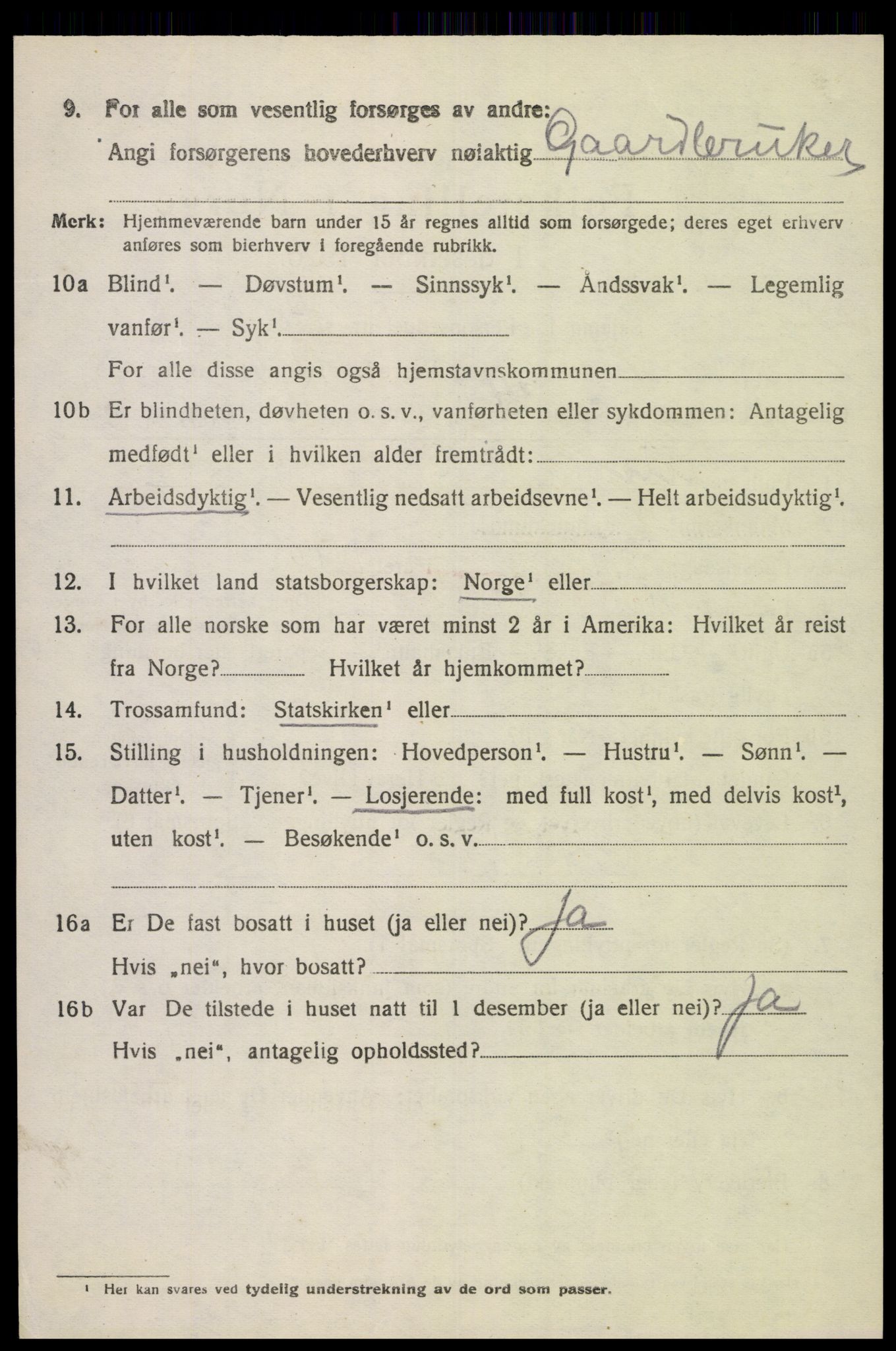 SAK, 1920 census for Feda, 1920, p. 910