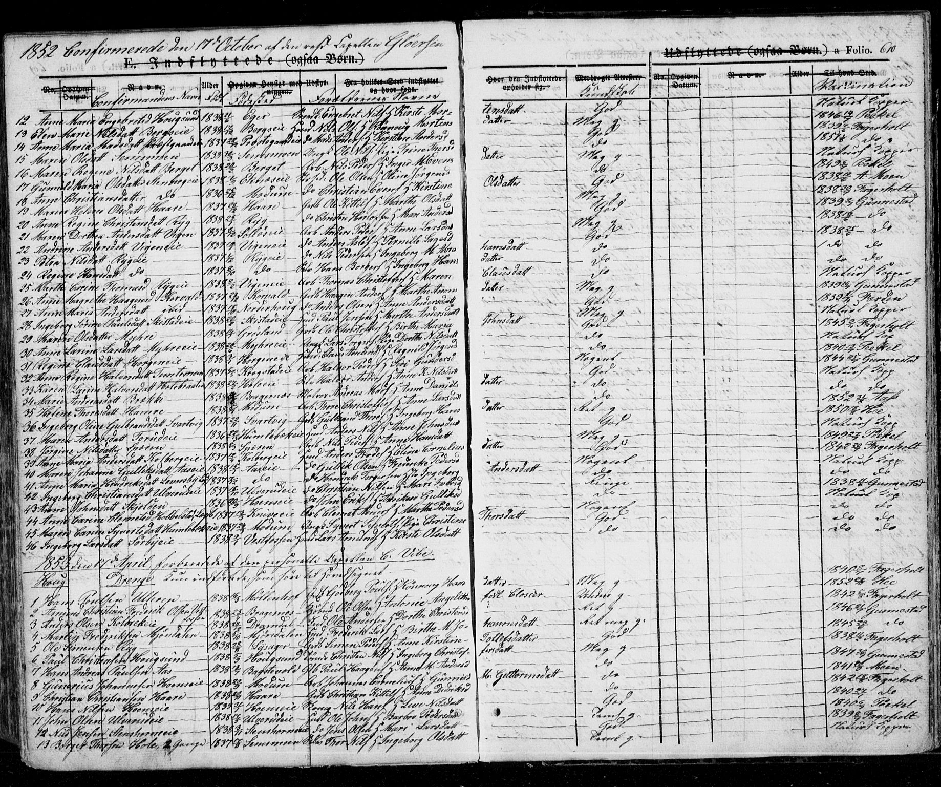 Eiker kirkebøker, AV/SAKO-A-4/G/Ga/L0002: Parish register (copy) no. I 2, 1832-1856, p. 610