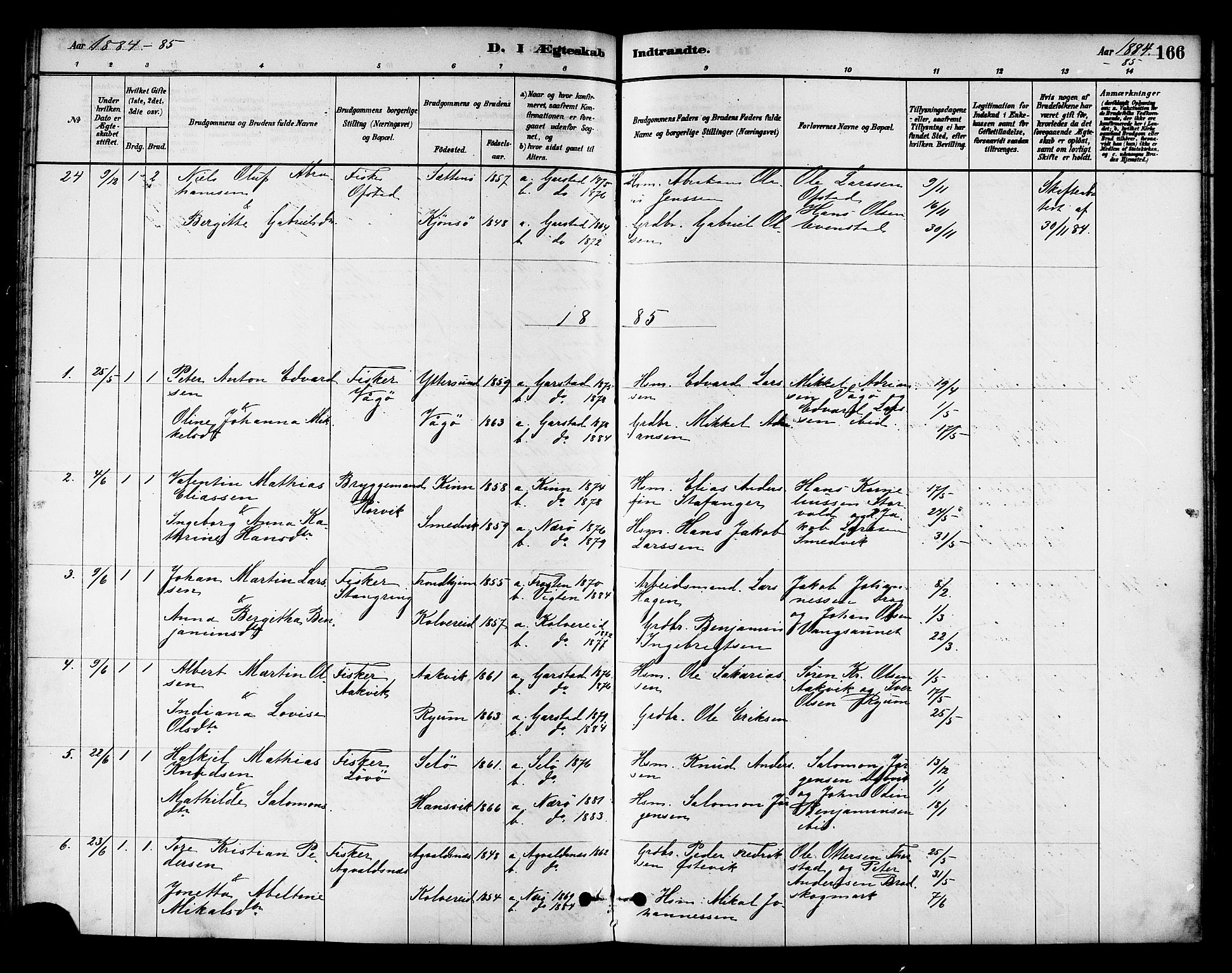 Ministerialprotokoller, klokkerbøker og fødselsregistre - Nord-Trøndelag, AV/SAT-A-1458/786/L0686: Parish register (official) no. 786A02, 1880-1887, p. 166